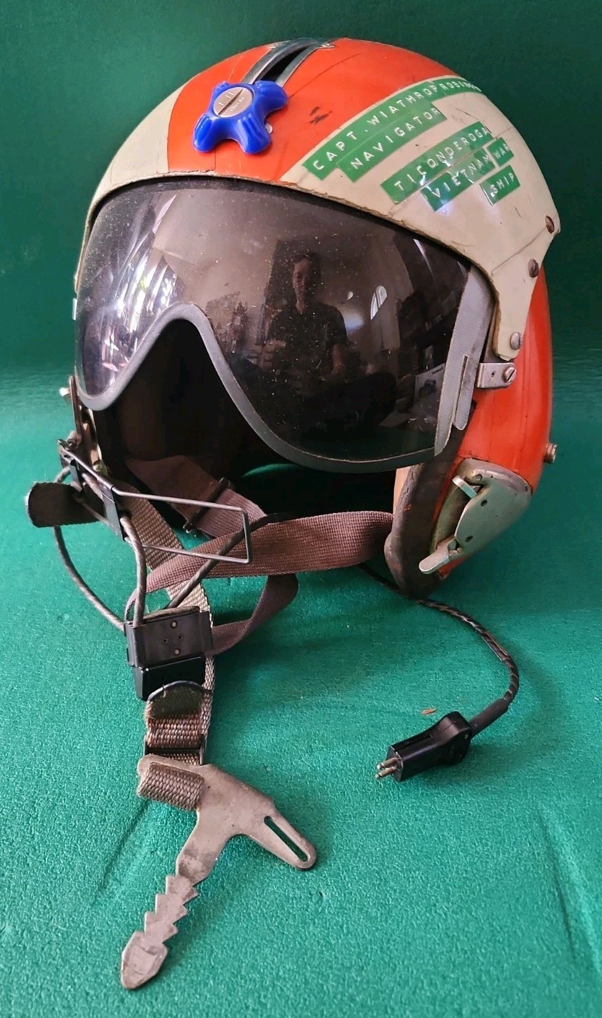 Vtg Vietnam War USN Pilot Flight Helmet APH-6 Capt Winthrop Robinson Ticonderoga