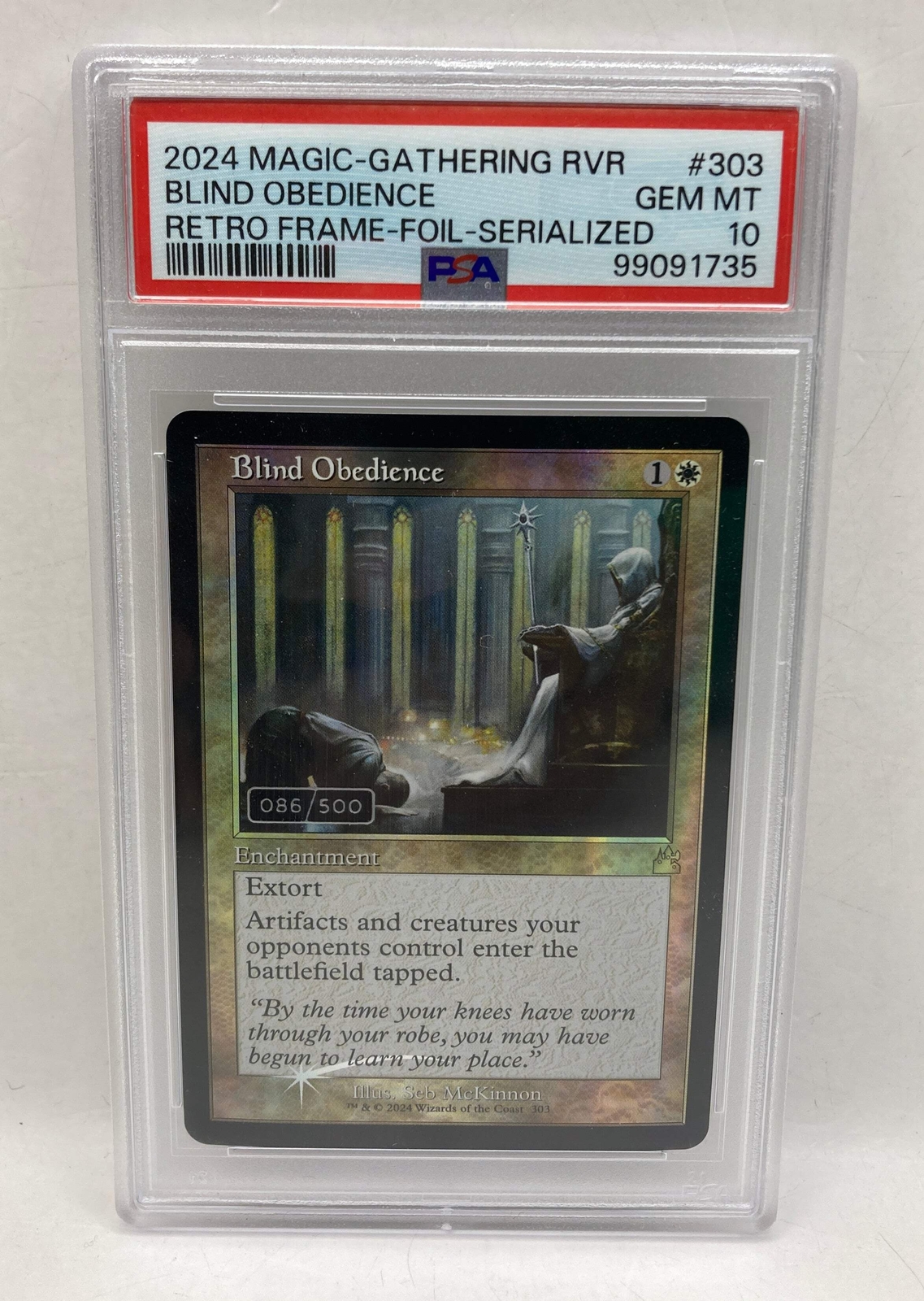 2024 MTG Blind Obedience Retro Frame Foil Serialized PSA 10 GEM MT
