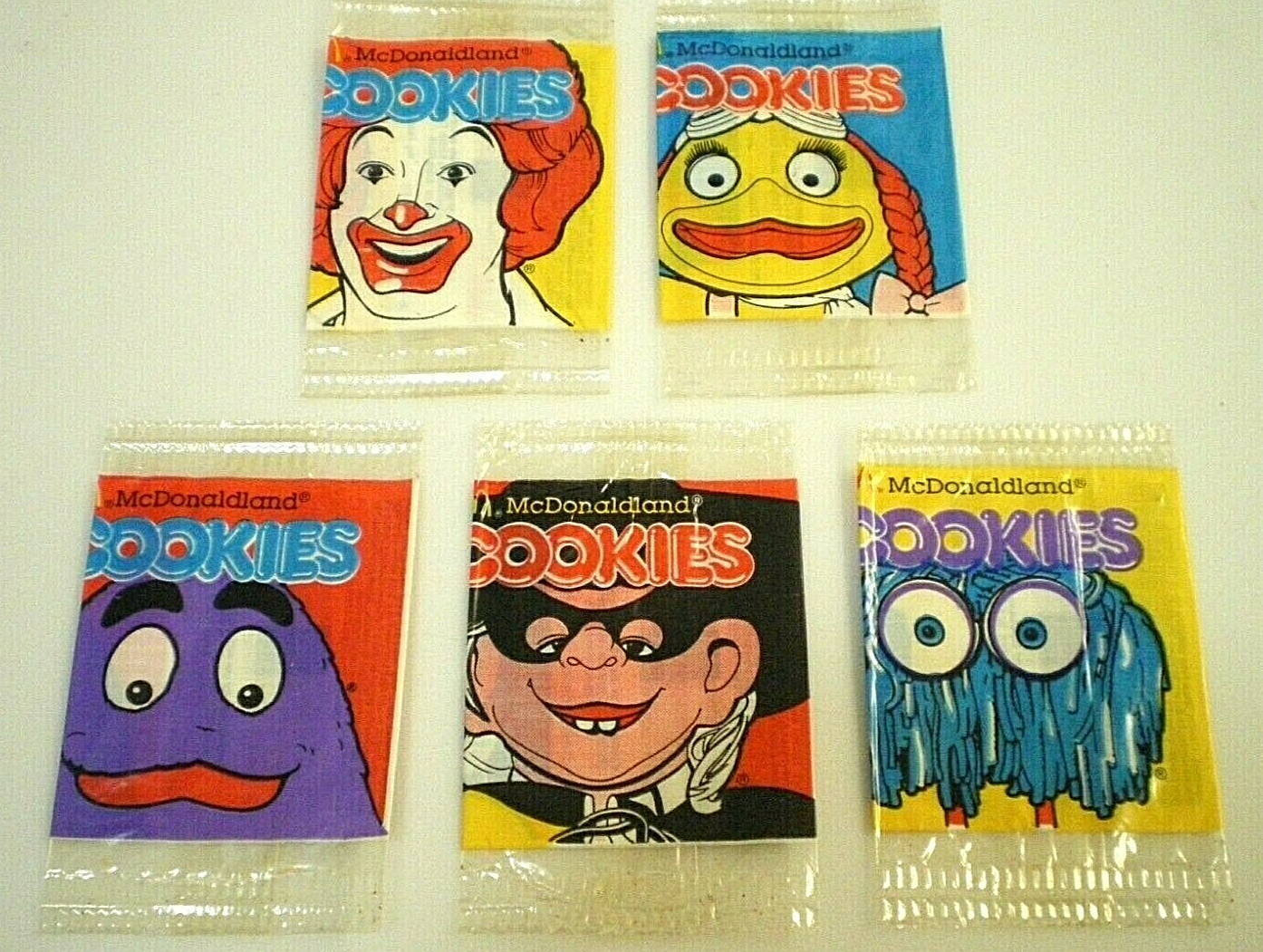 McDonald\'s MCDONALDLAND Cookie Wrapper VTG \'82 Ronald HAMBURGLAR Fry Guy GRIMACE