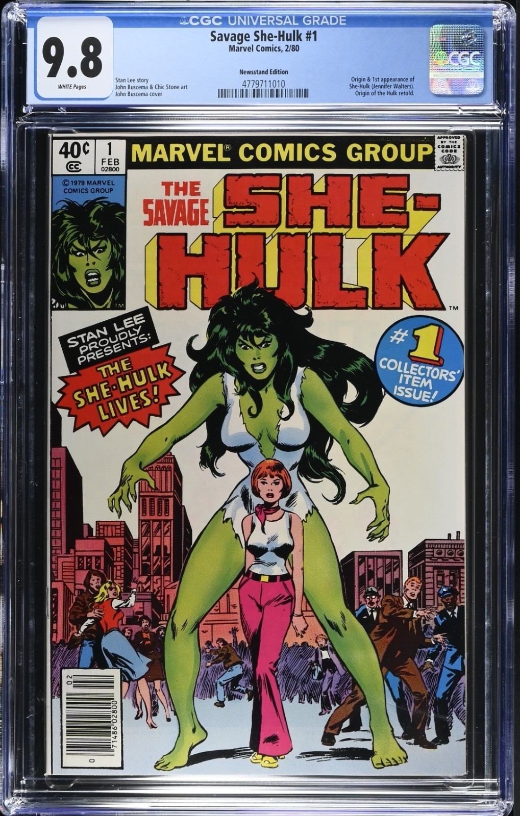 Savage She-Hulk #1 CGC 9.8 White Pages Newsstand Variant 1980