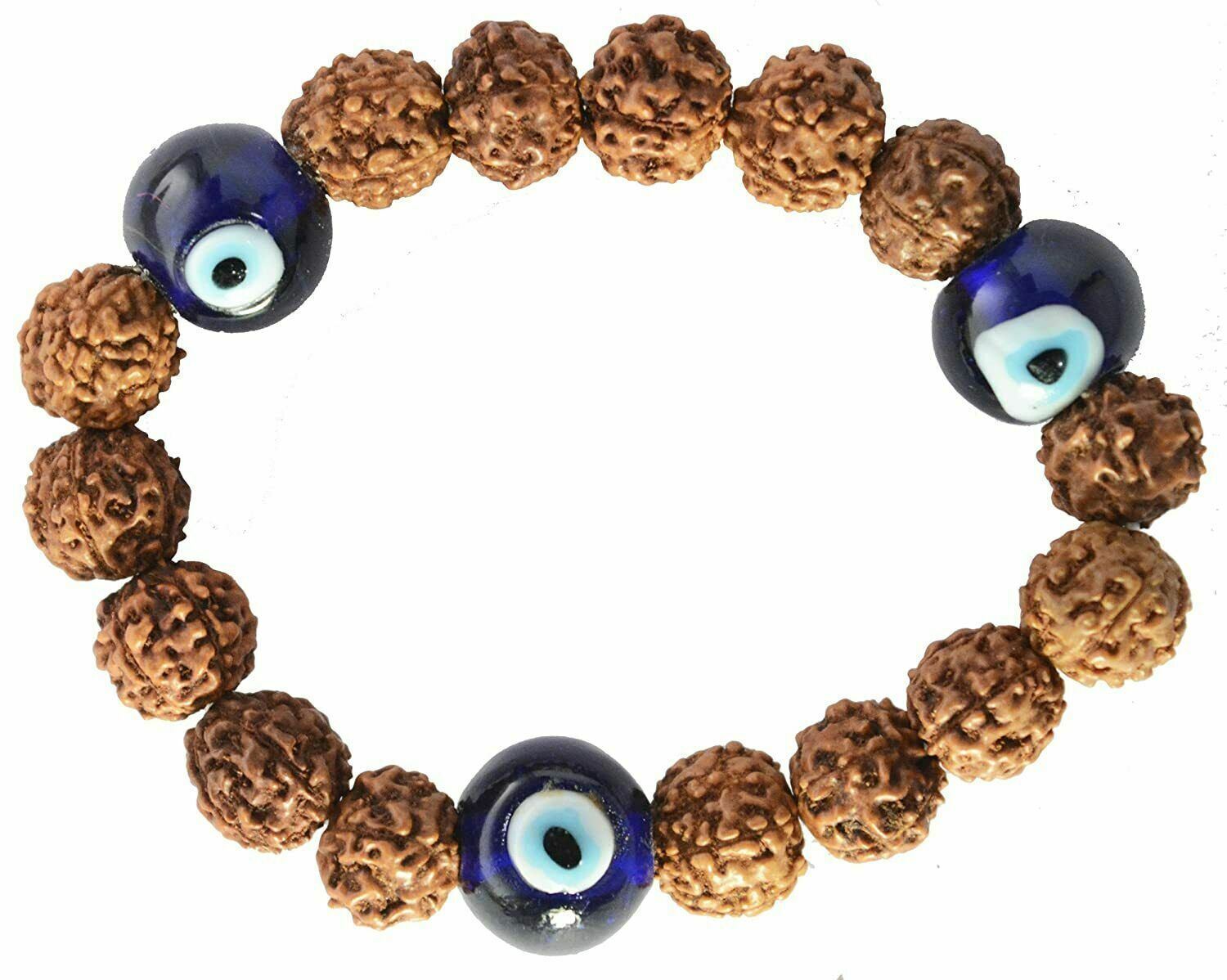 5 Mukhi Three Evil\'s Eye Indonesian Rudraksha Bracelet