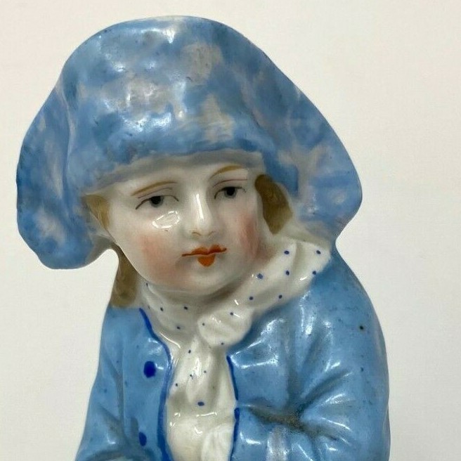 Vintage KPM Style Berlin Germany Porcelain Figurine Blue Sailor