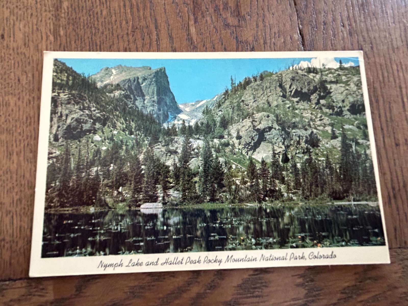 Nymph Lake and Hallet Peak Rocky Mountain National Park Colorado Postcard