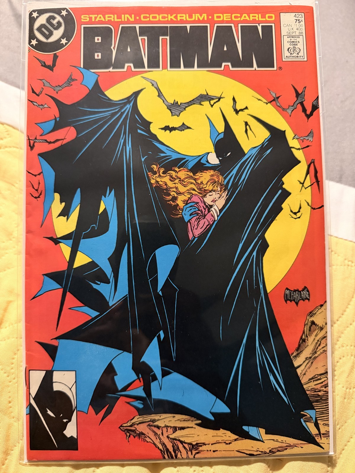 Batman 423 DC Comic Copper Age Todd McFarlane-Starlin Cockrum 1st Print Newstand