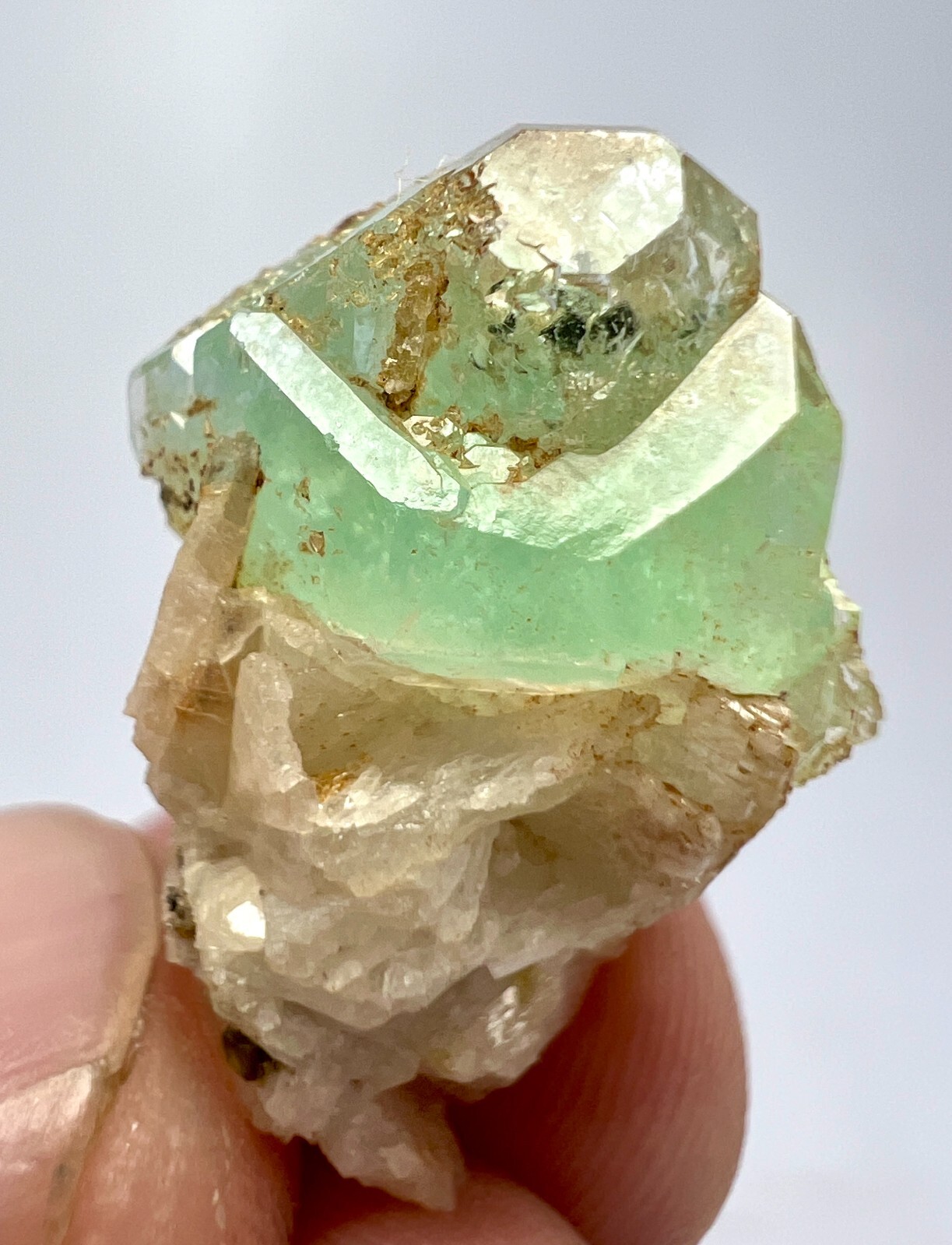 19 Carat Ultra Rare Green Fluorite Crystal On Matrix From Pakistan A30