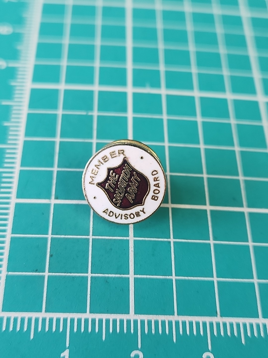 Vtg Salvation Army Advisory Board Member Gold Tone Lapel Pin