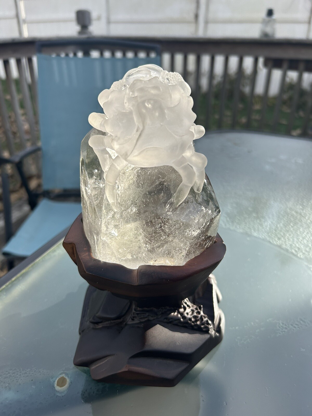3.2LB Natural Garden Quartz Hand Craved Crystal