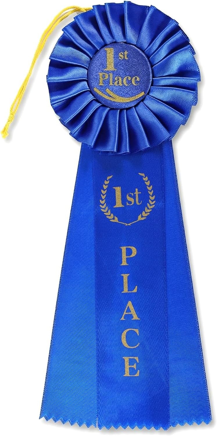 1St Place Award Ribbon, First Place Ribbon, Blue First Prize Medals Ribbons with