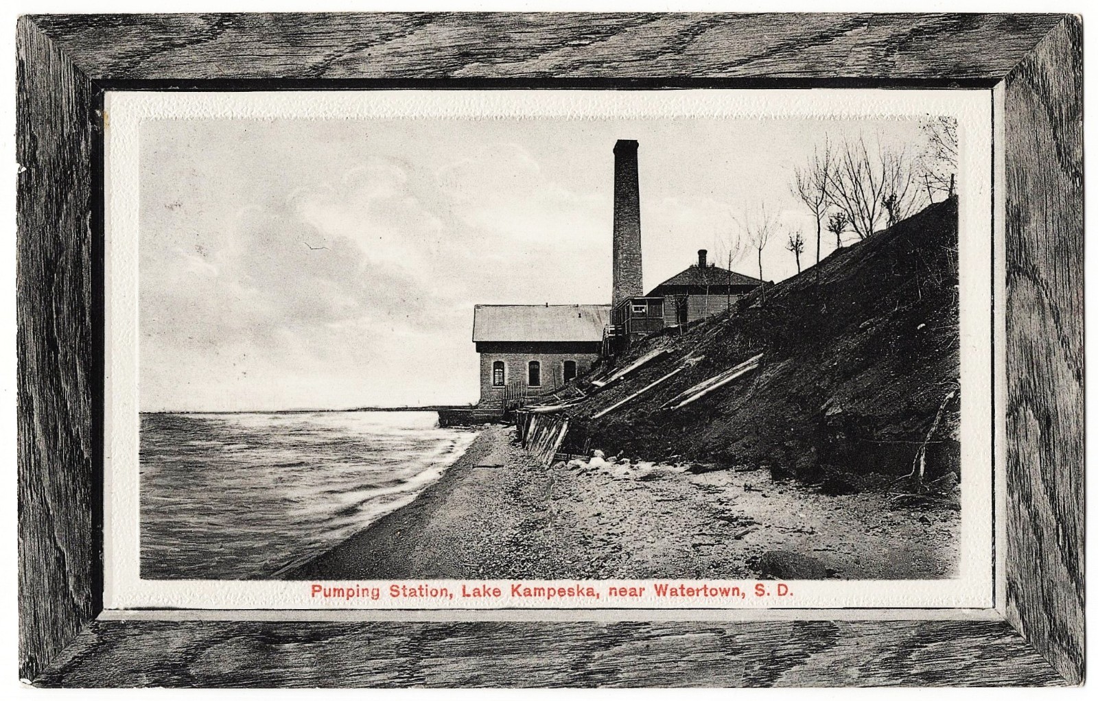 Watertown SD - Pumping Station Lake Kampseka mailed 1912 antique postcard