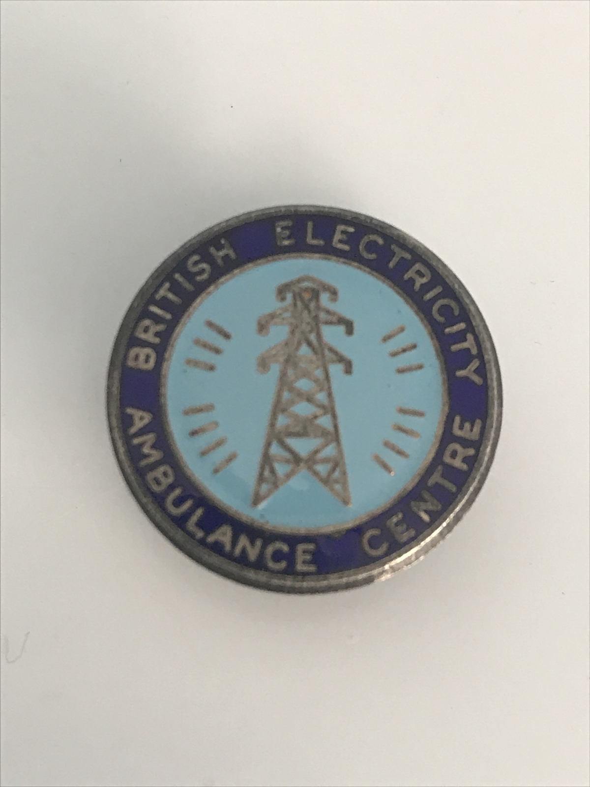 Vintage British Electricity Ambulance Centre Badge Made By A.E Poston & Co Ltd