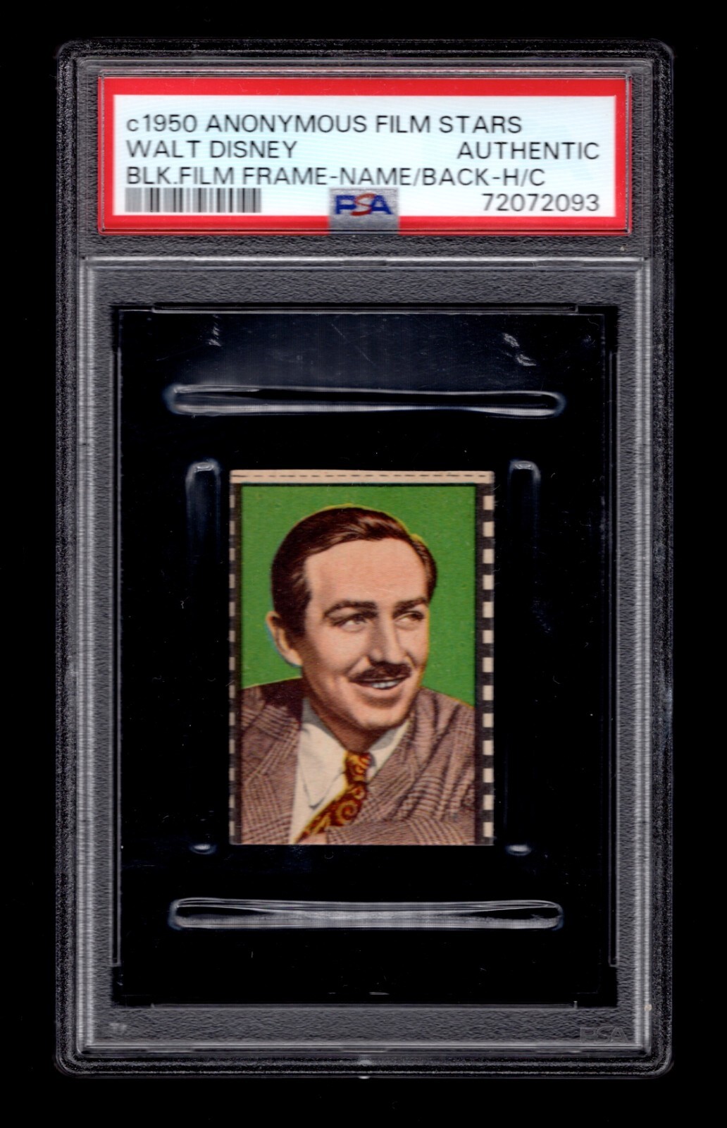 PSA Authentic WALT DISNEY 1950 Anonymous Film Star Card