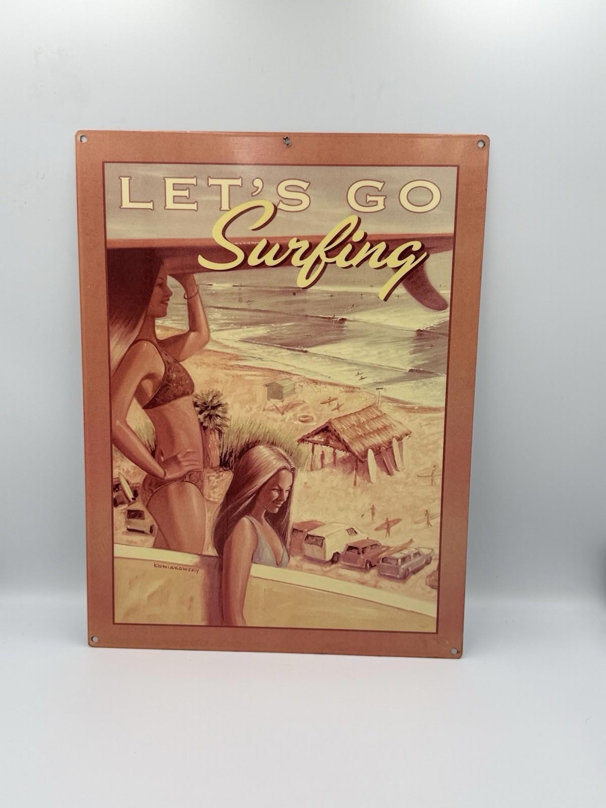 Vintage Let’s Go Surfing Poster Ad