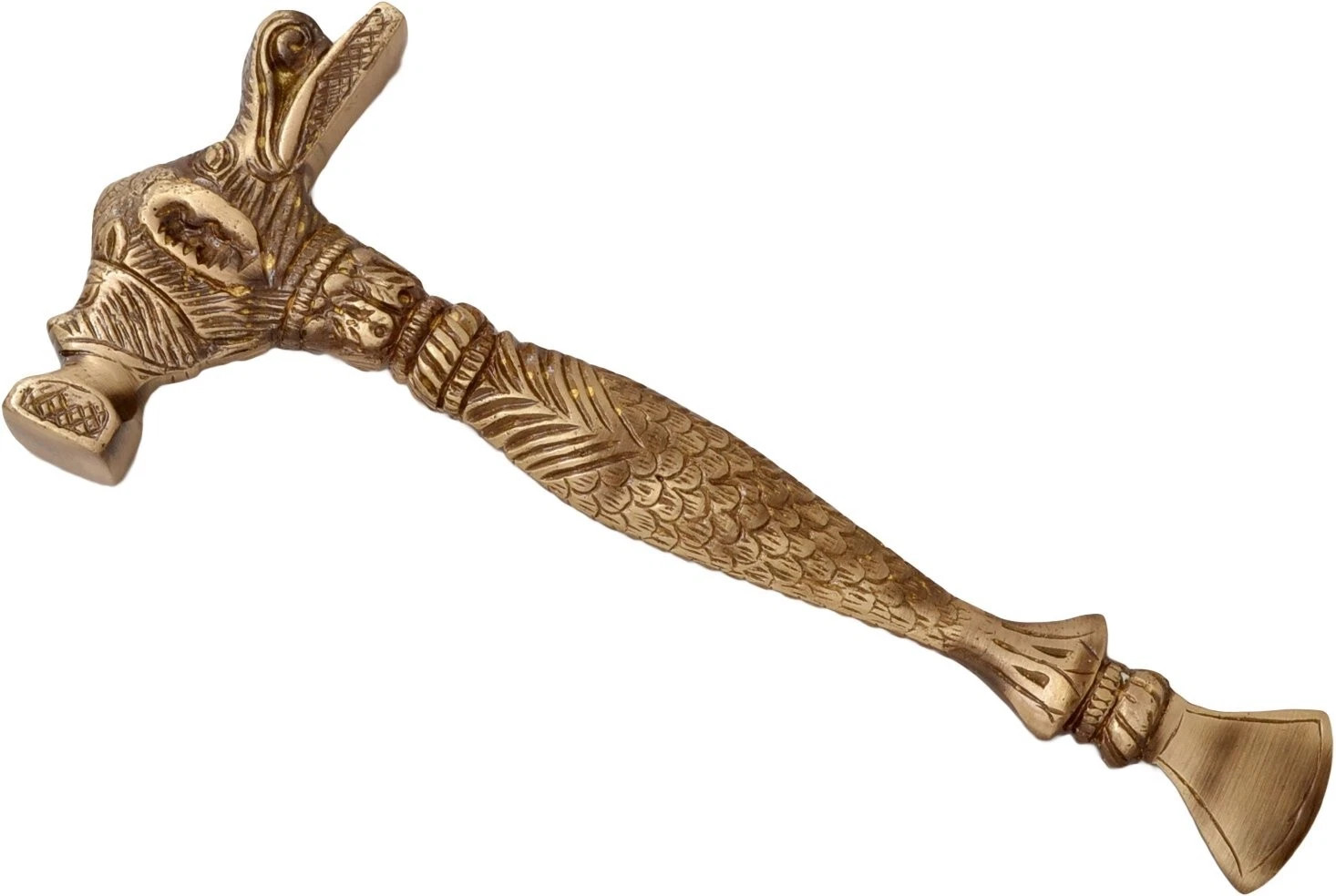 Brass Hammer Decorative Showpiece, Antique Yellow, Standard, Brown, Pack of 1