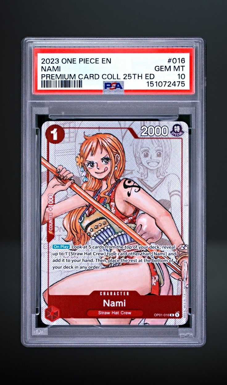 Bandai One Piece 2023 Premium Card Coll 25th Ed Nami OP01-016 PSA 10 EN