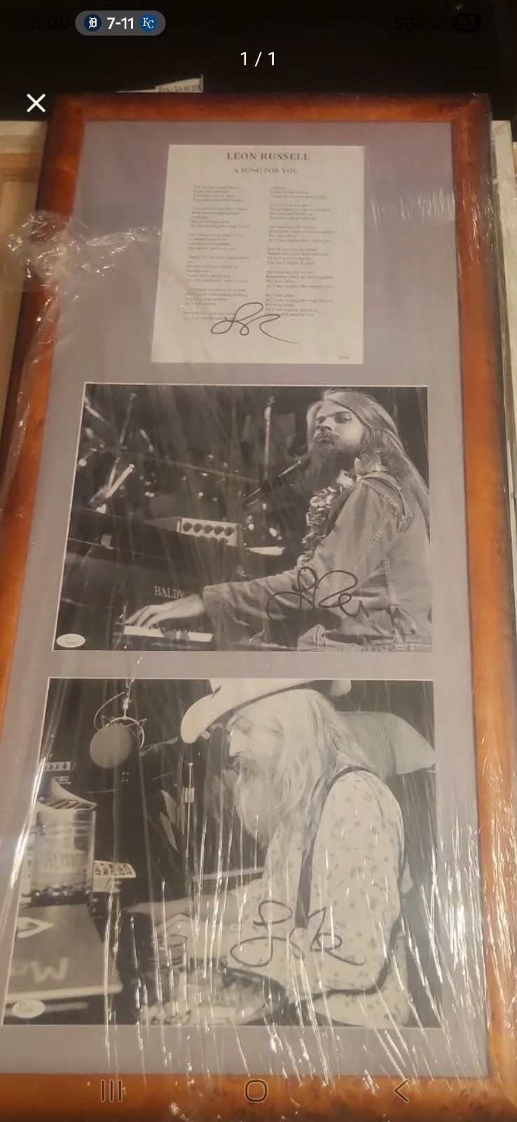 Framed Music Memorabilia with Signed Photos & Documentation By Leon Russell 