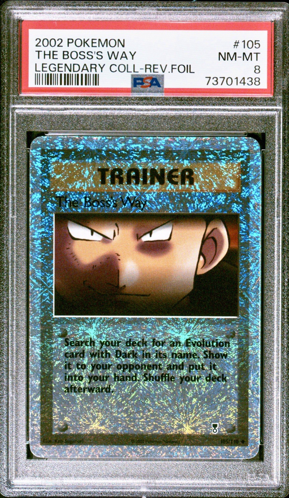 2002 Pokemon The Boss\'s Way #105 Legendary Reverse Holo PSA 8