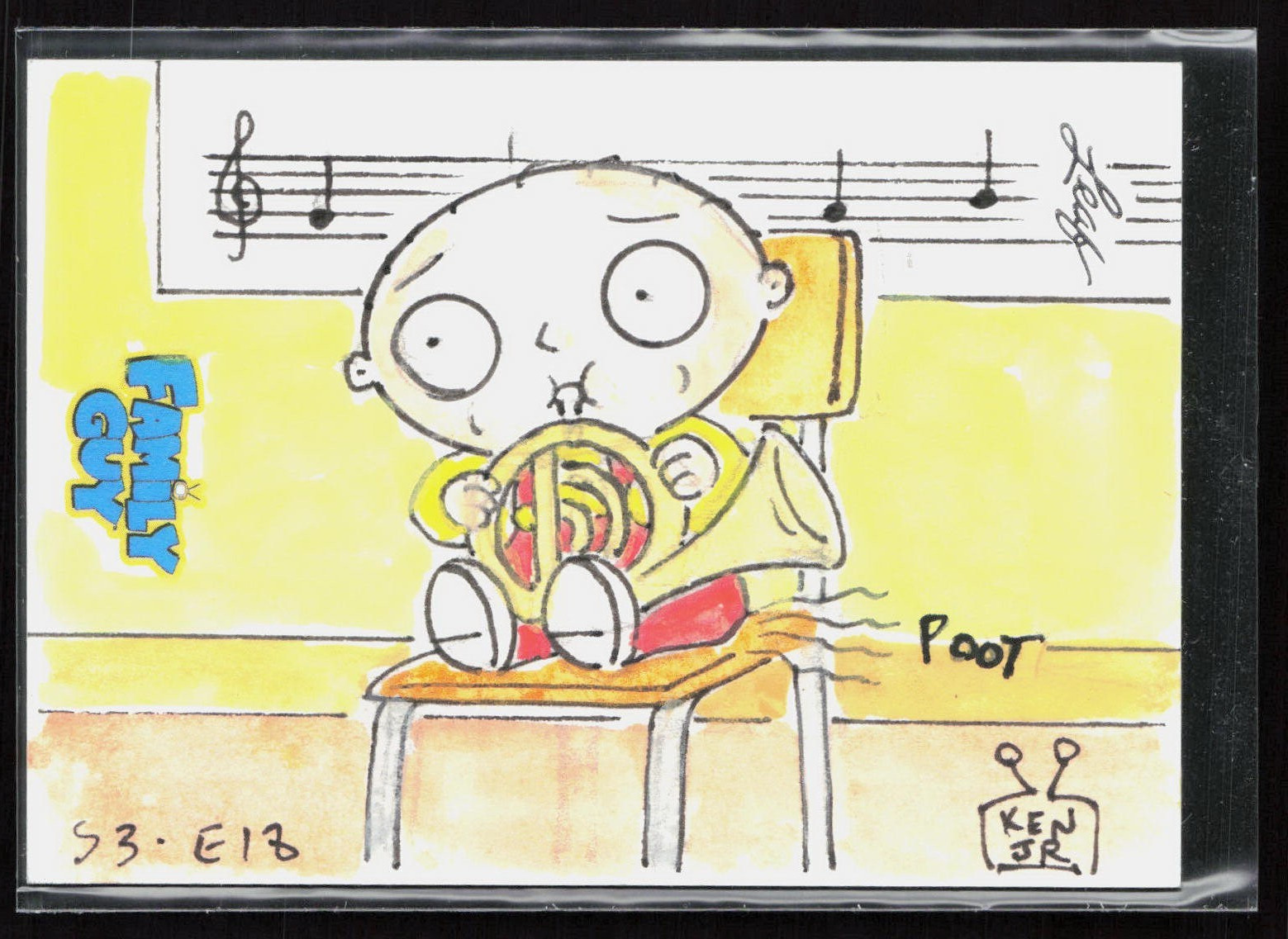 2011 Leaf Family Guy Season 3,4,5 - Stewie Griffin Sketch Card by Unknown Artist