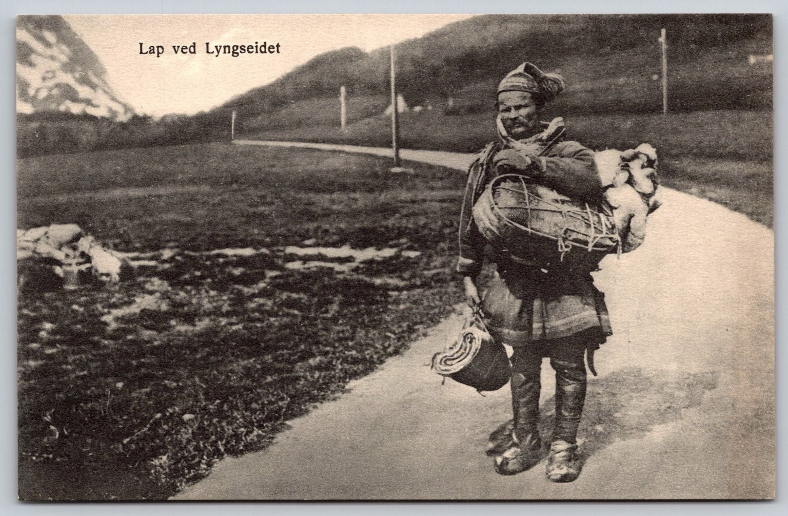 Lap at Lyngseidet Norway Sami Man Traditional Clothes Mountains C478