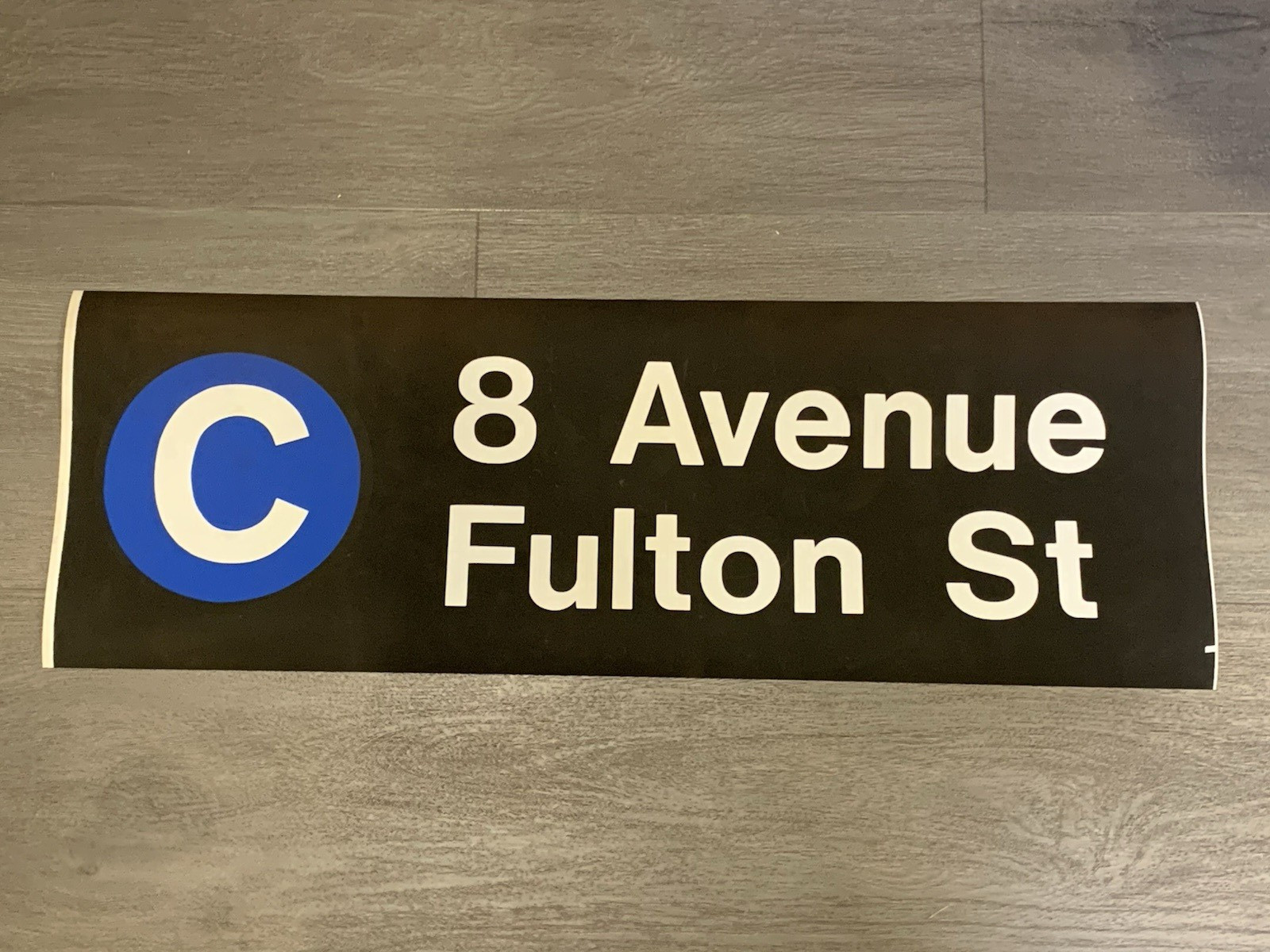 NY NYC SUBWAY ROLL SIGN C 8 AVENUE FULTON STREET MIDTOWN IND MANHATTAN BROOKLYN