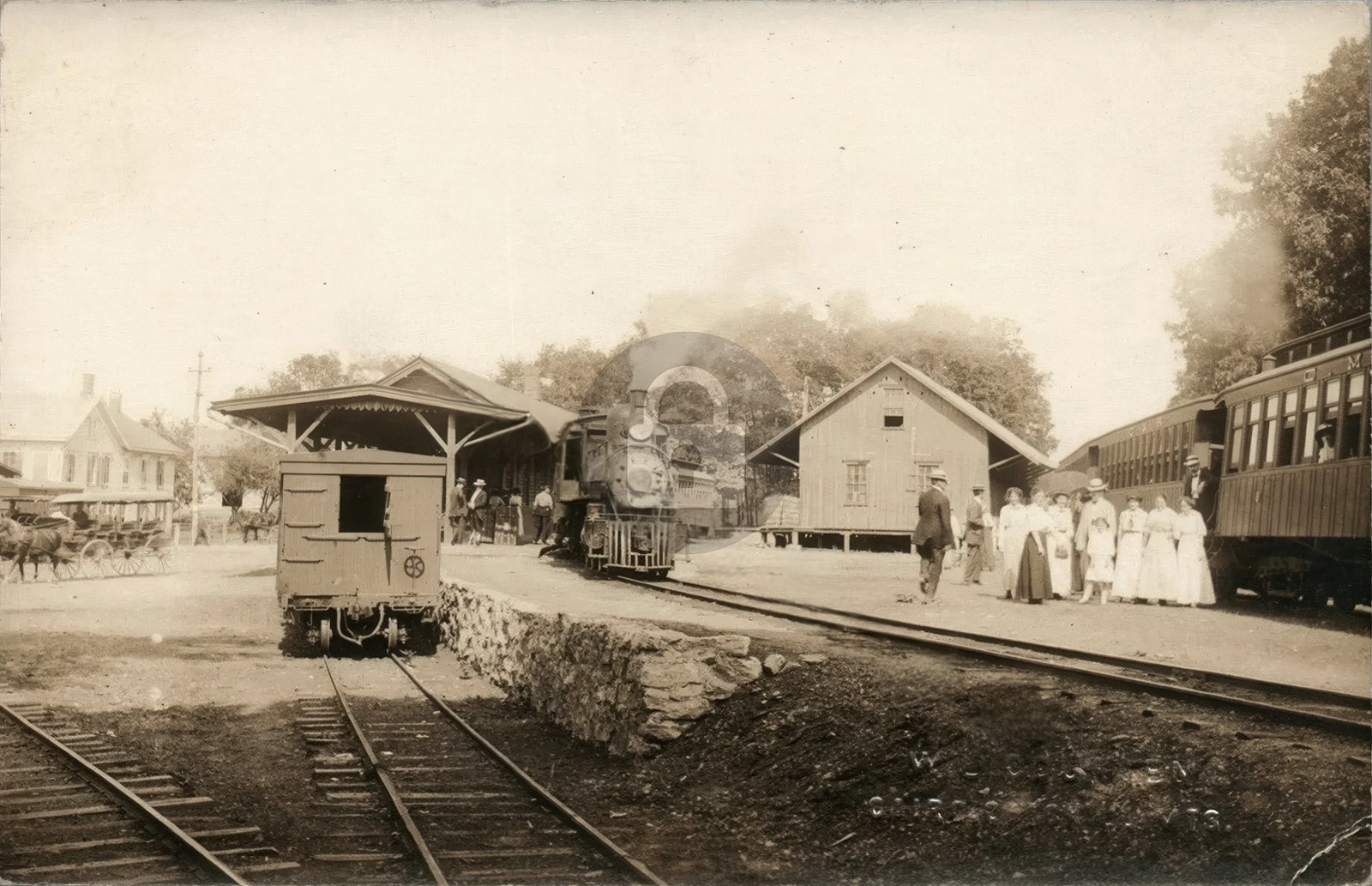 Catskill Mountain Railroad Station CAIRO NY Railway RPPC Photo Postcard COPY