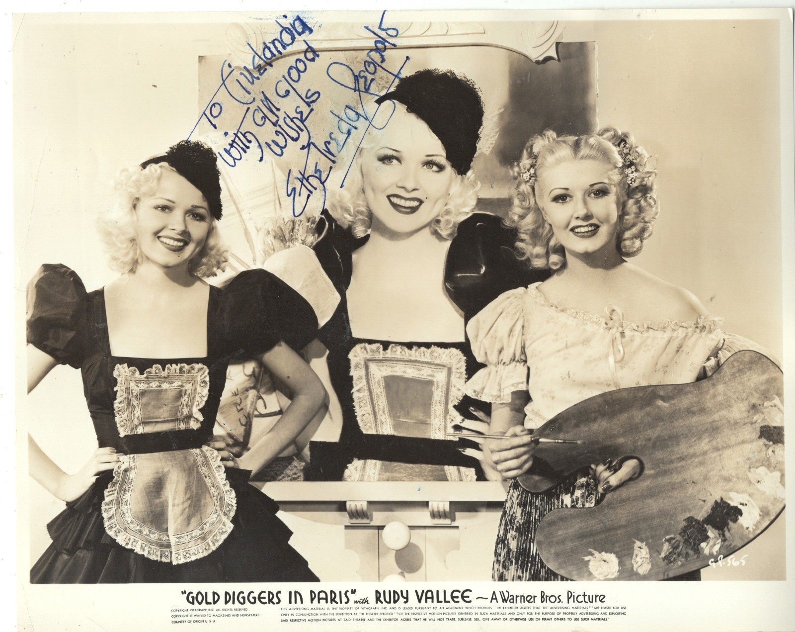 AMERICAN FILM ACTRESS ETHELREDA LEOPOLD,  RARE SIGNED VINTAGE STUDIO PHOTO