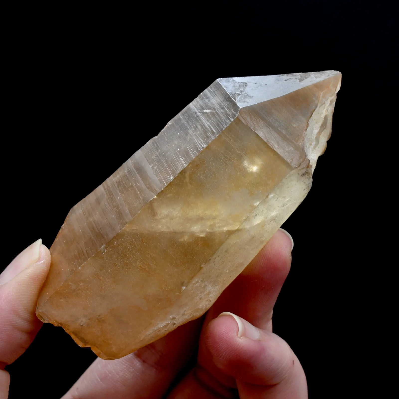 3.7in 149g DT ET Pink Shadow Lemurian Seed Quartz Crystal, Smoky Scarlet Temple