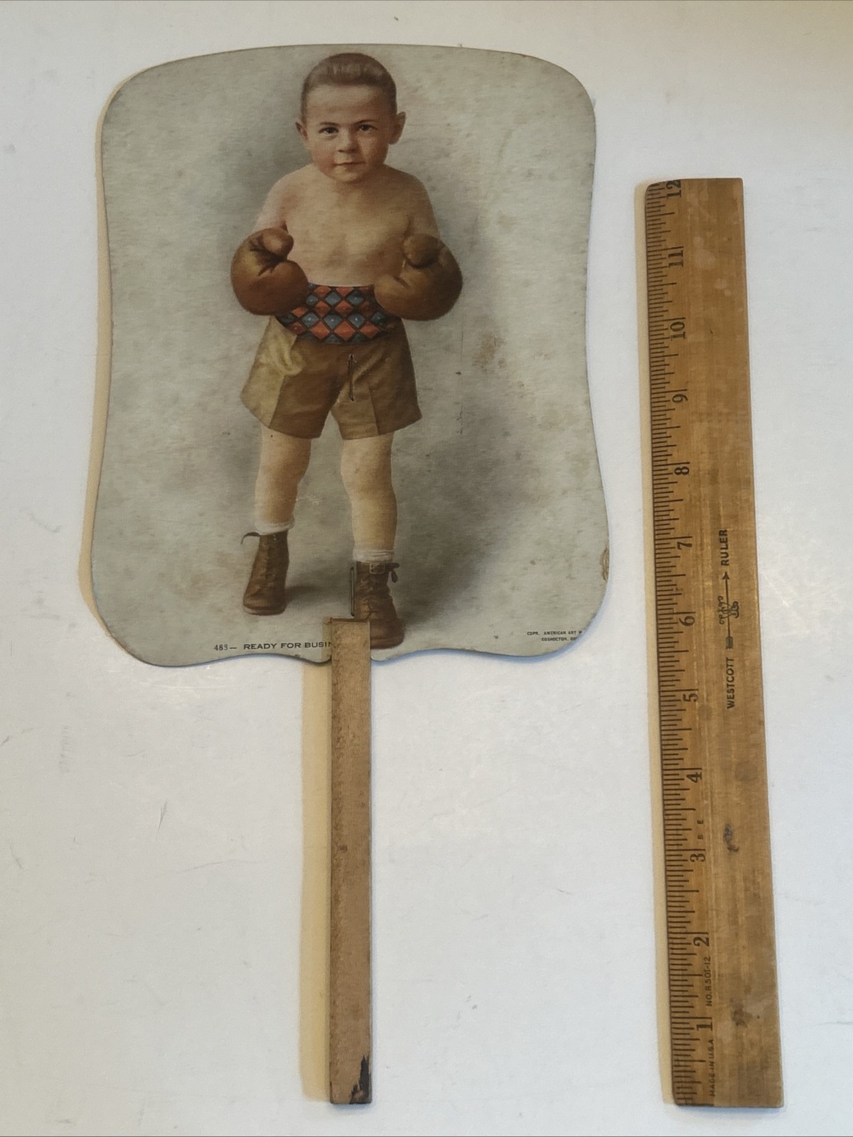 Vintage 1930 Perry Batteries Flint Michigan - Boy Boxer Fan Advertisement