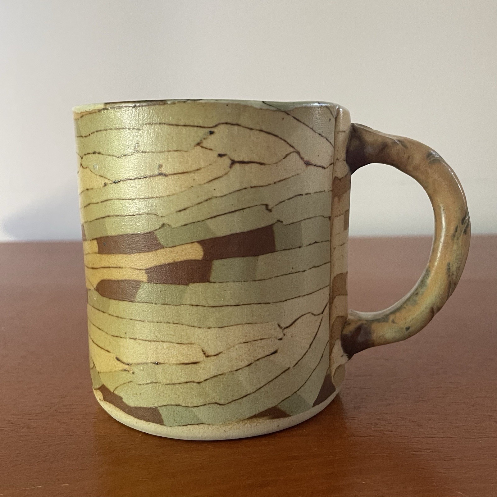 Vintage Buzzard Mountain Studio Art Pottery Handmade Coffee Mug Karen Branch