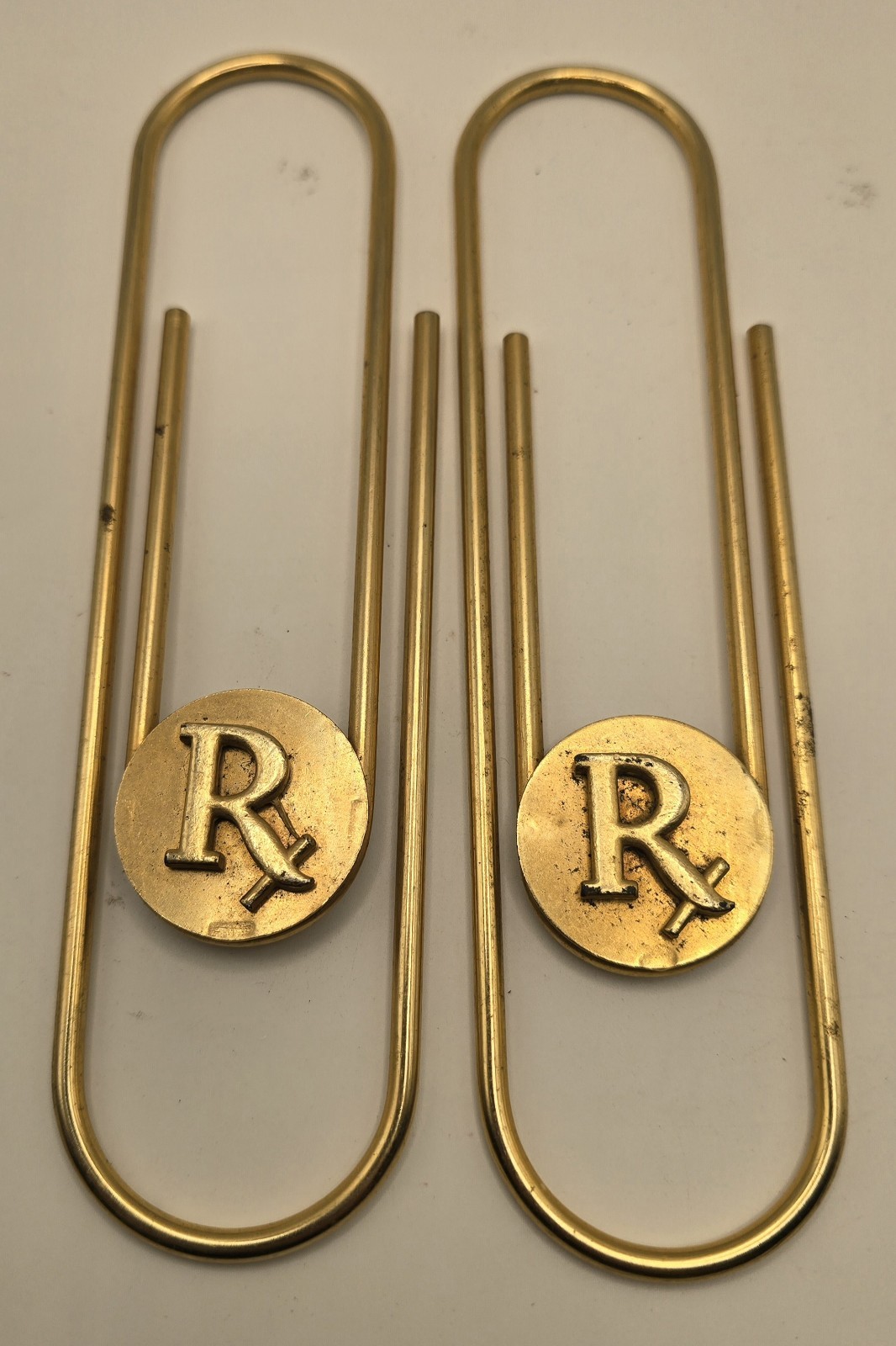 (2) Vintage Oversized RX Pharmacy Paper Clips