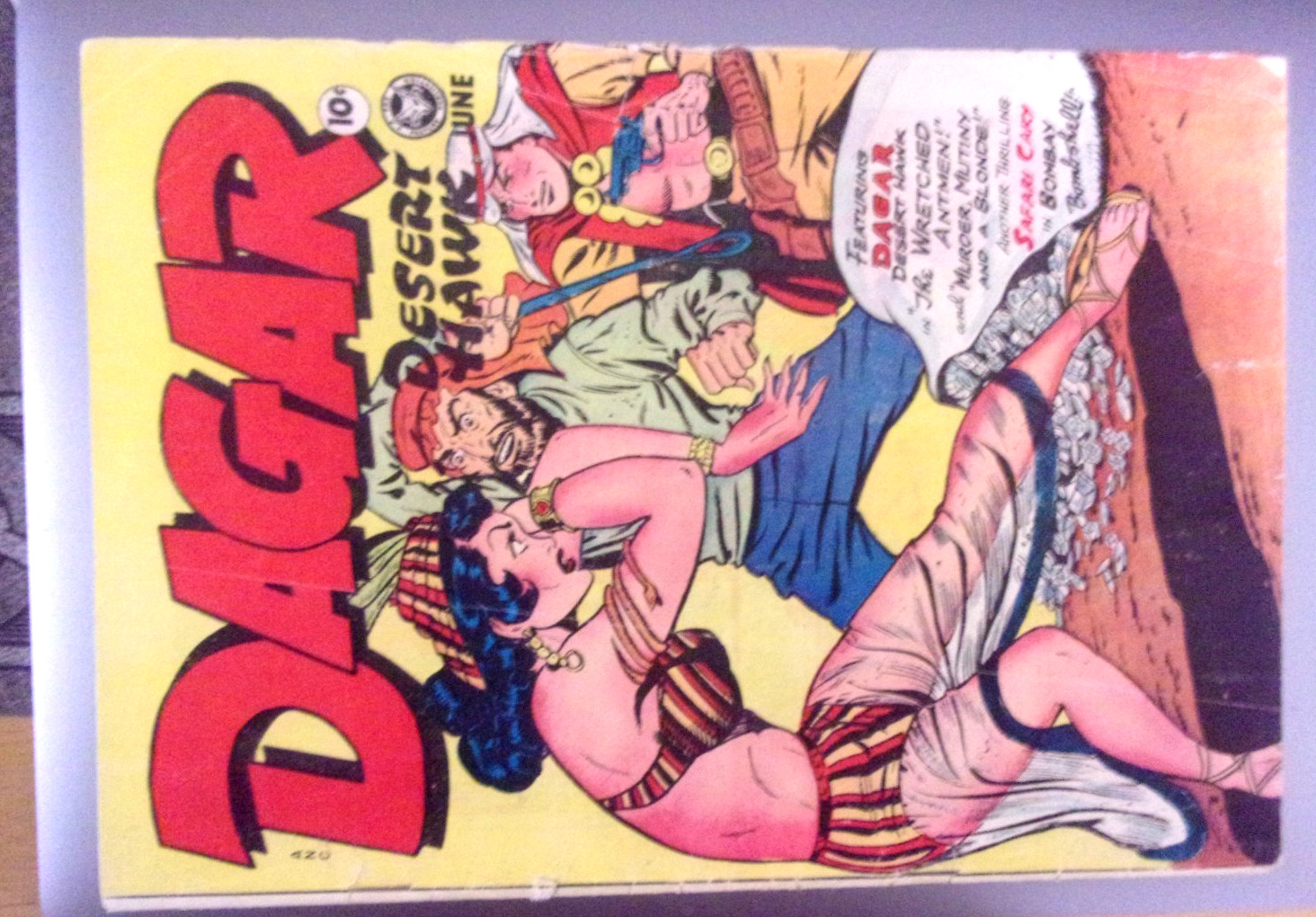 DAGAR DESERT HAWK #16 1948 SOLID GD+/G/VG TORTURE,BONDAGE HYPODERMIC PANELS FOX