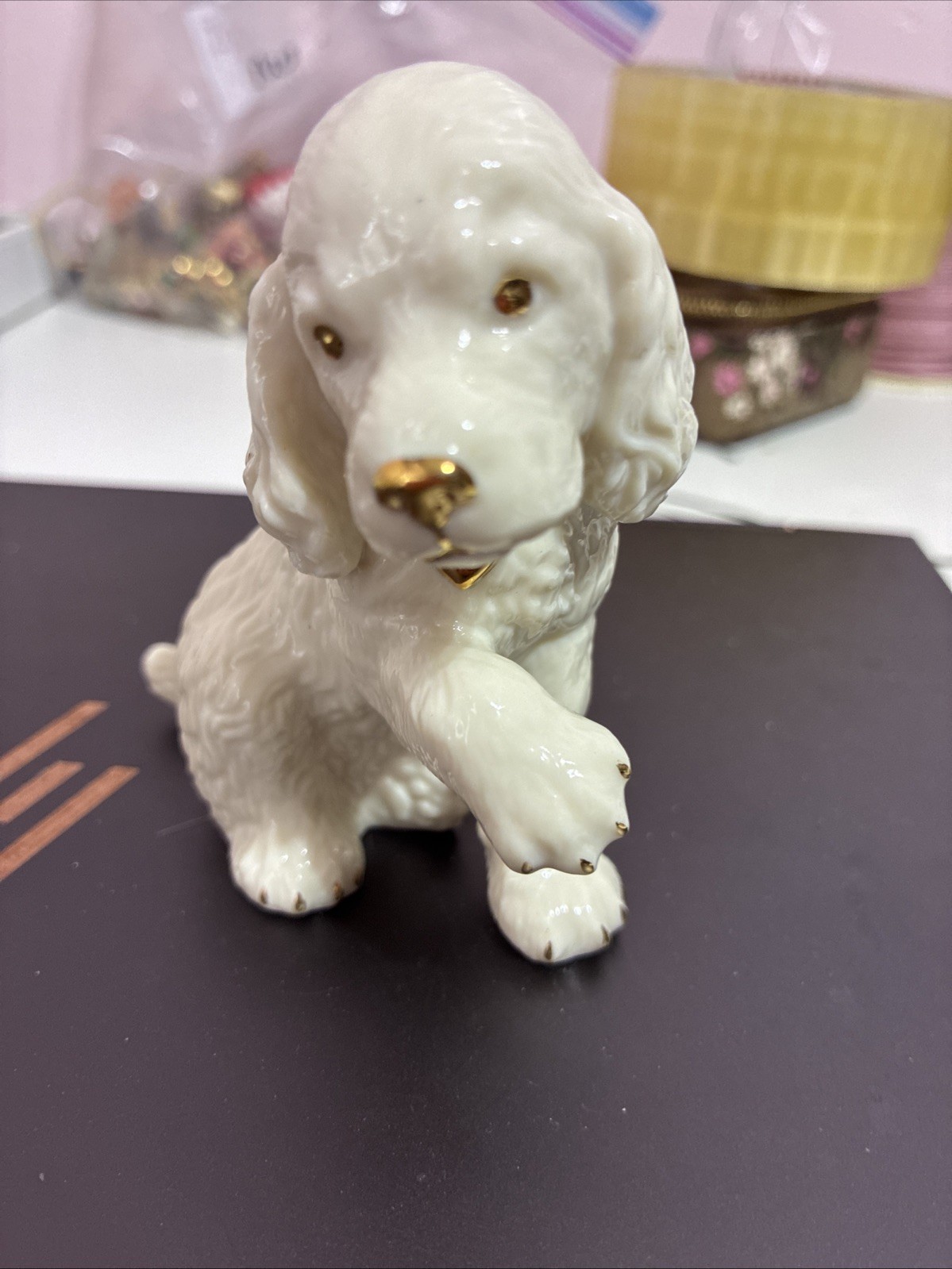 Lenox A Year of  Puppies Series Cocker Spaniel Figurine Ivory Gold Vintage EUC