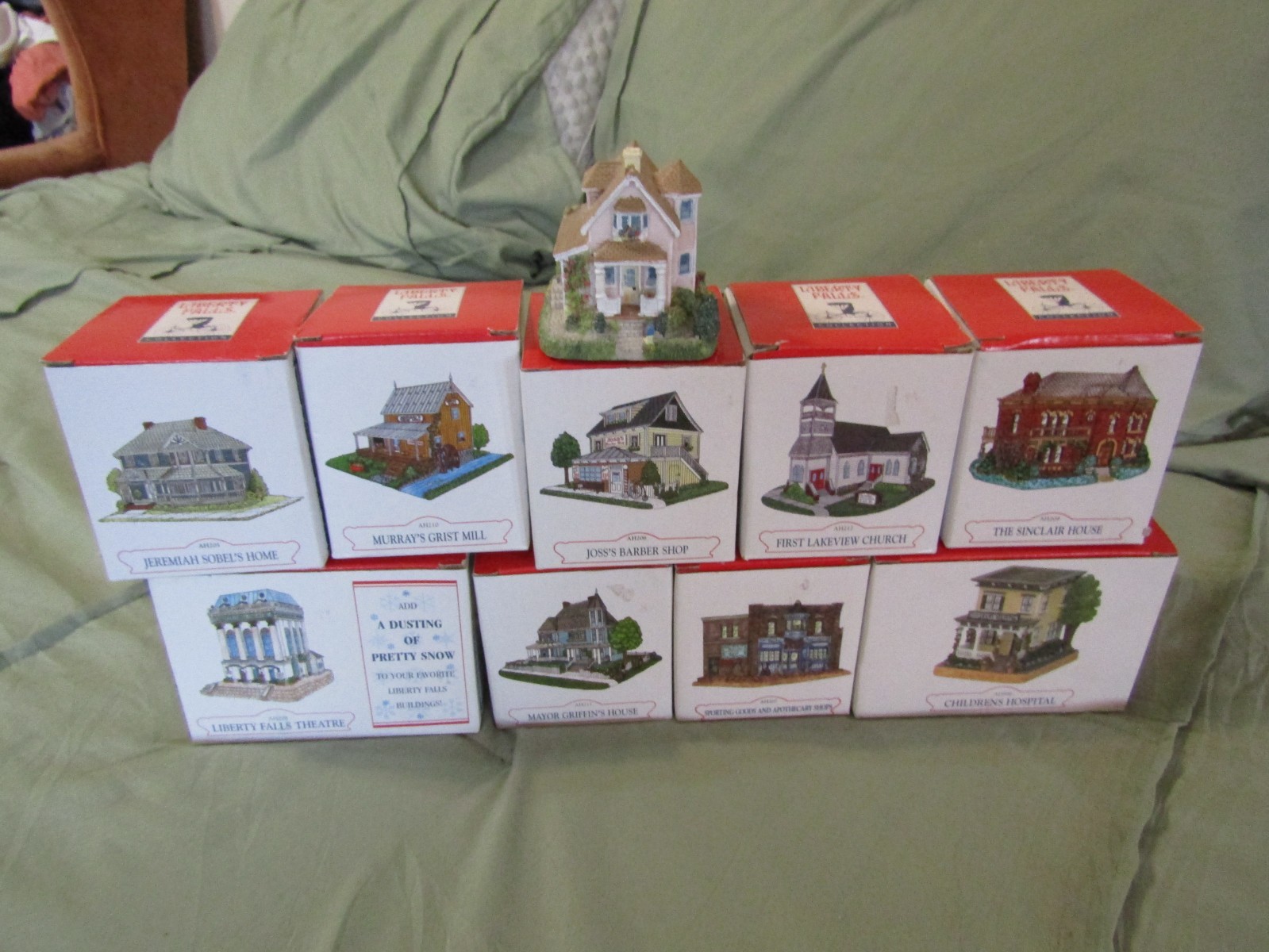 Vintage lot of 10 Liberty Falls Houses 9 in Boxes Church, Barber, Mayor, Etc...