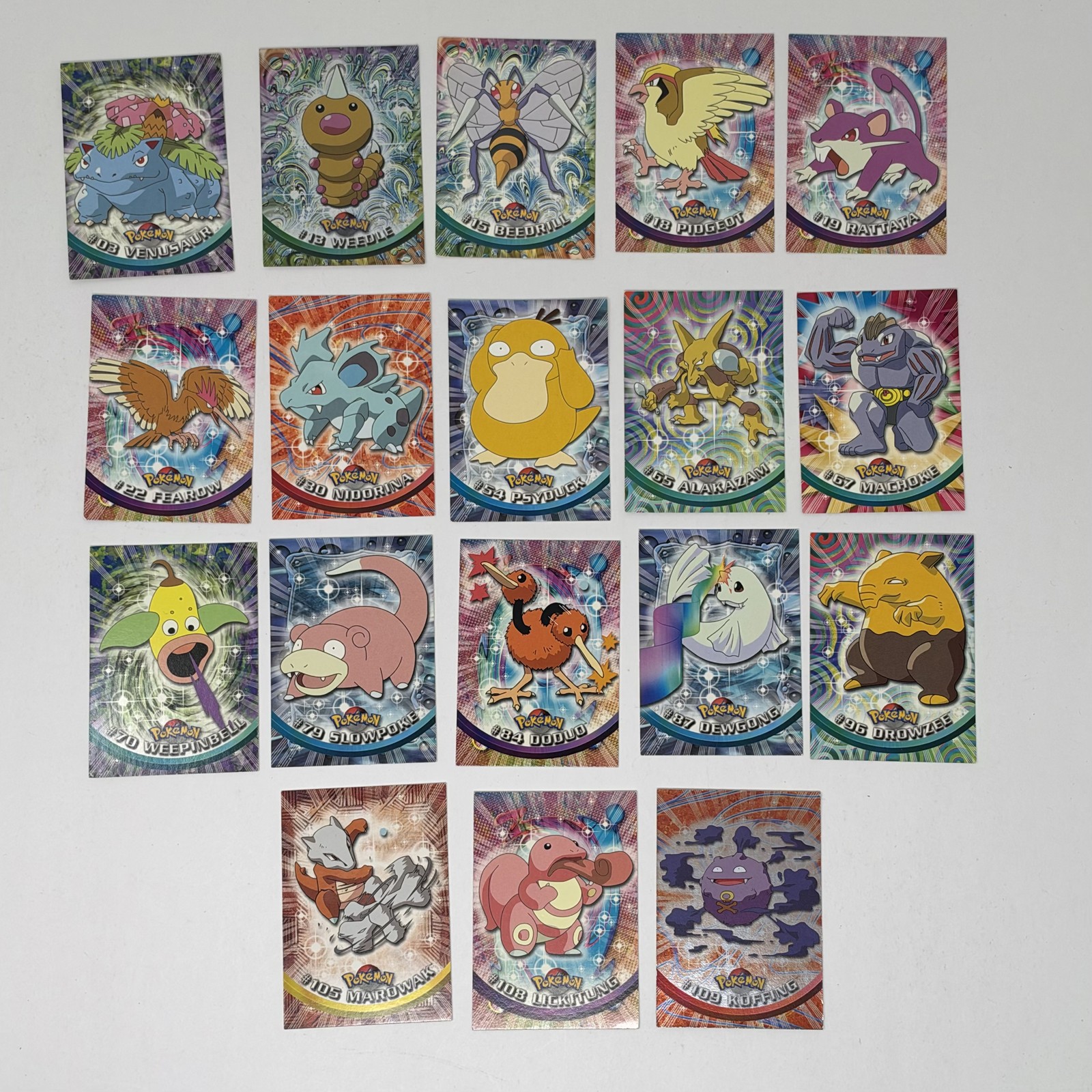 Vintage 2000 Topps Pokemon TV Animation Hologram Cards Lot 18 Venusaur Koffing