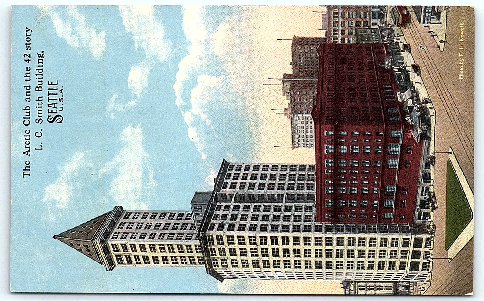 Postcard: The Arctic Club and the 42 story L. C. Smith Building, SEATTLE WASH