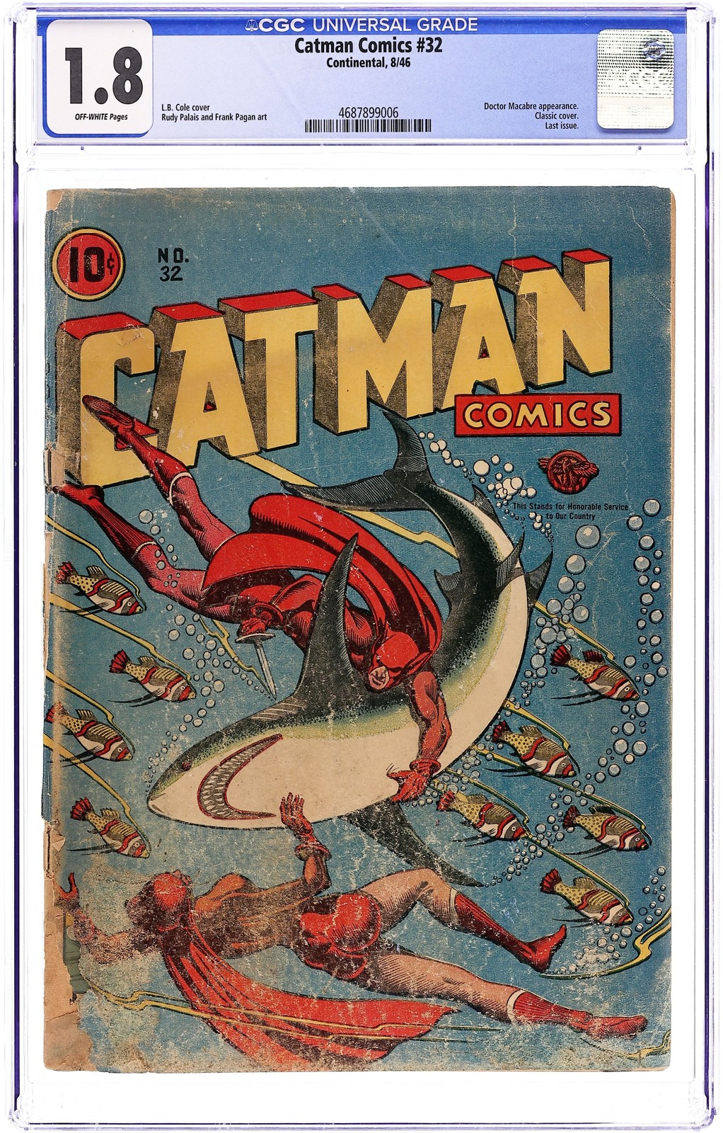 Catman Comics #32 CGC 1.8 1946 4687899006