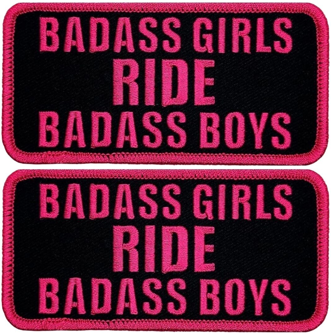 Badass Girls Ride Badass Boys Patch - 2PC iron On Sew 4\