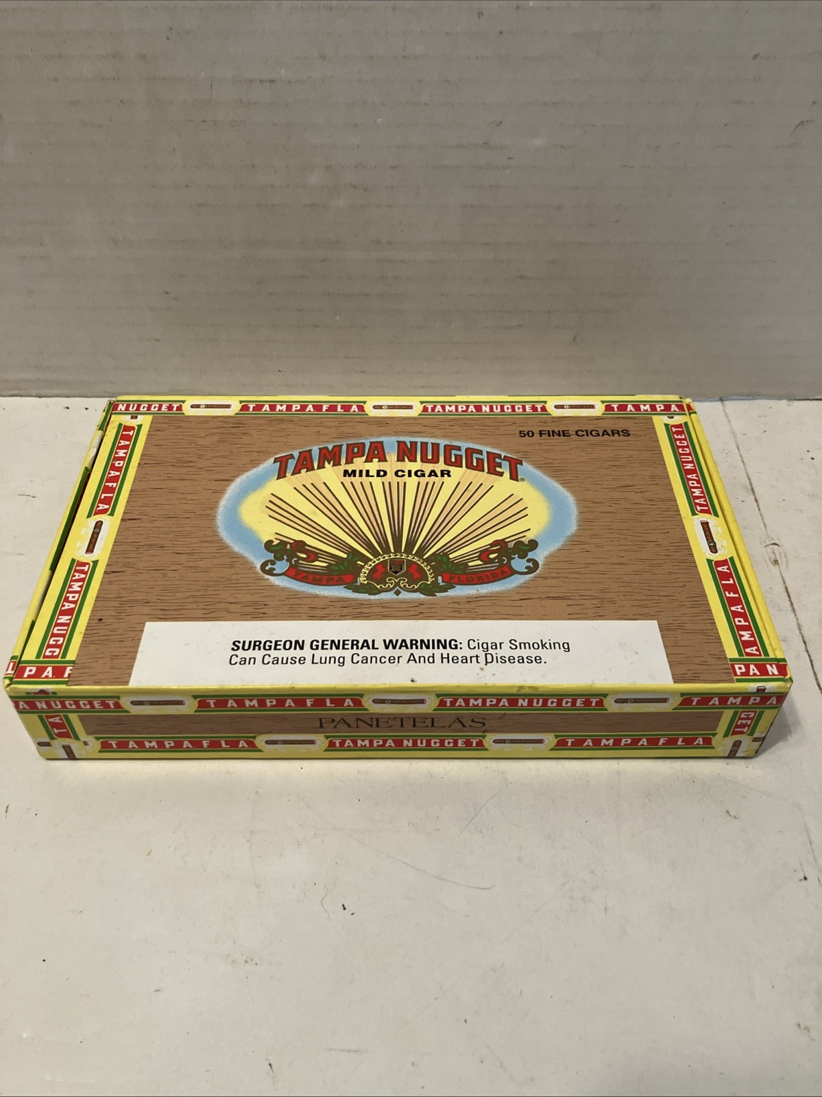 Vintage Tampa Nugget Cigar Box 50 Panetelas Havatampa Tampa Fla Advertising