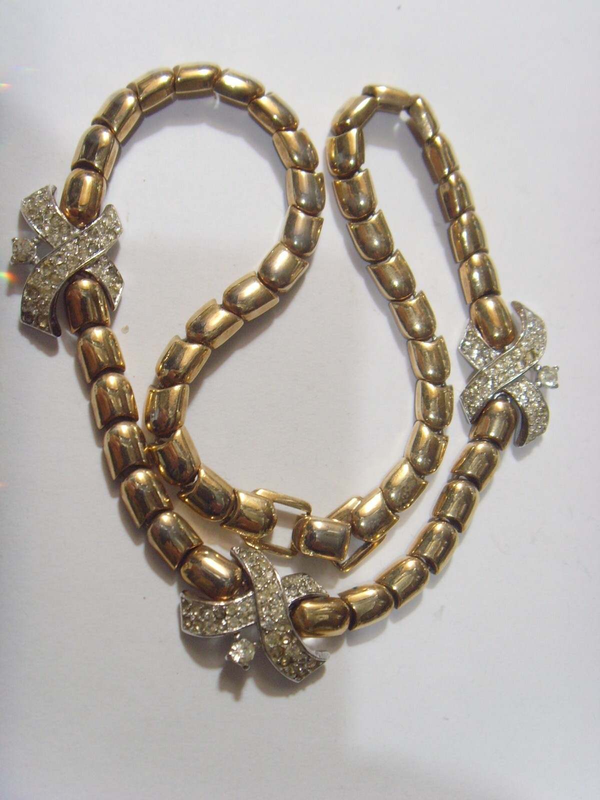vintage early 1930s Trifari PAT PENDING diamante necklace jewelry fv1895