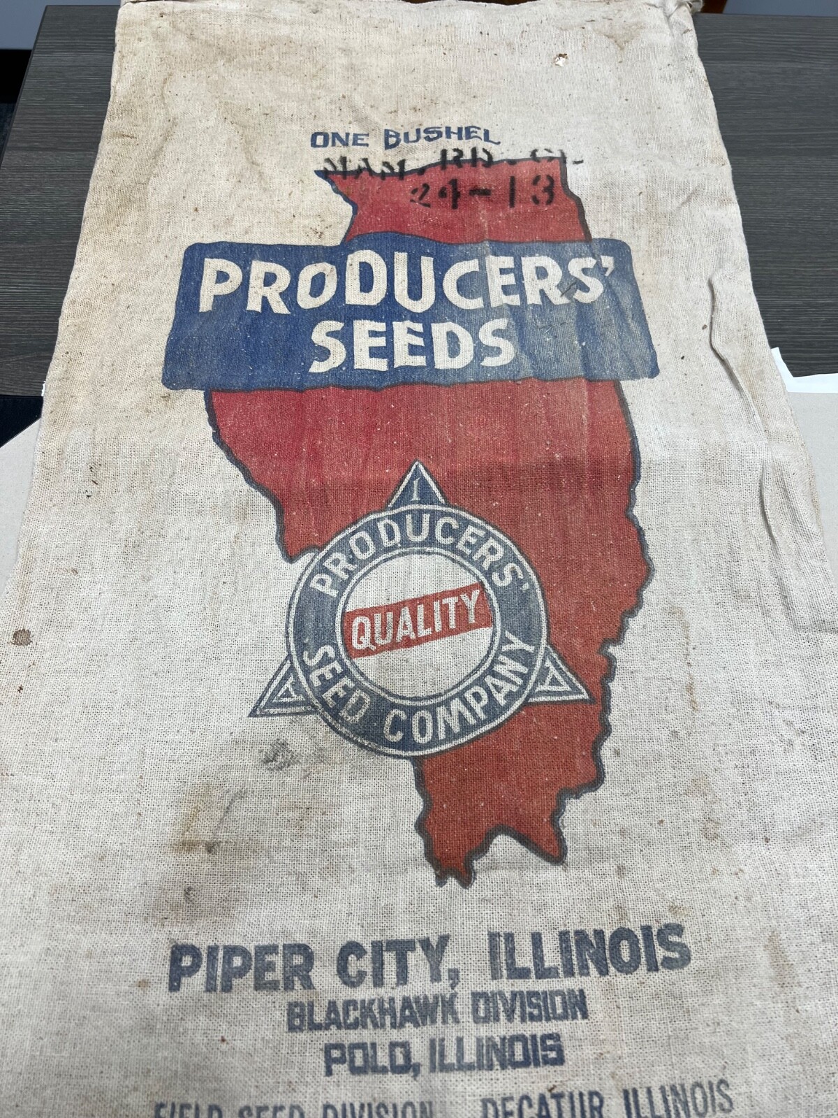 Seed Sack Vintage Decatur Illinois RARE. 