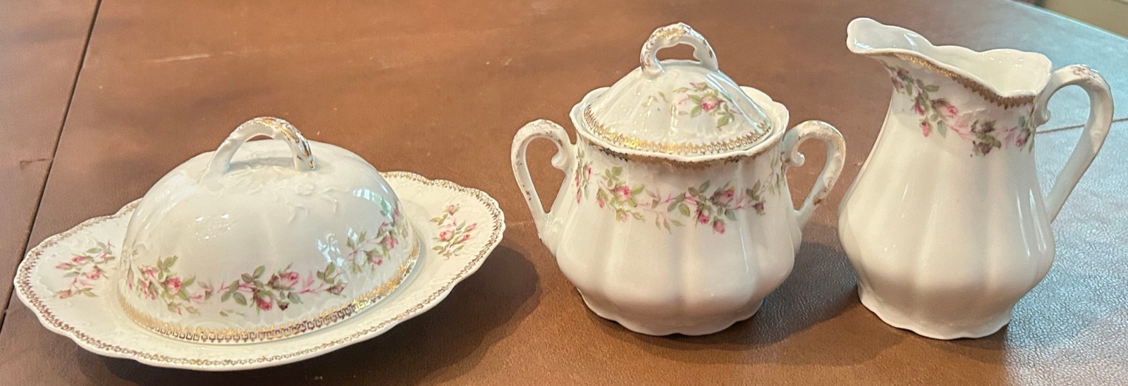 Antique Z S & Co Zeh Scherzer ORLEANS Lidded Sugar Bowl Creamer Covered Butter