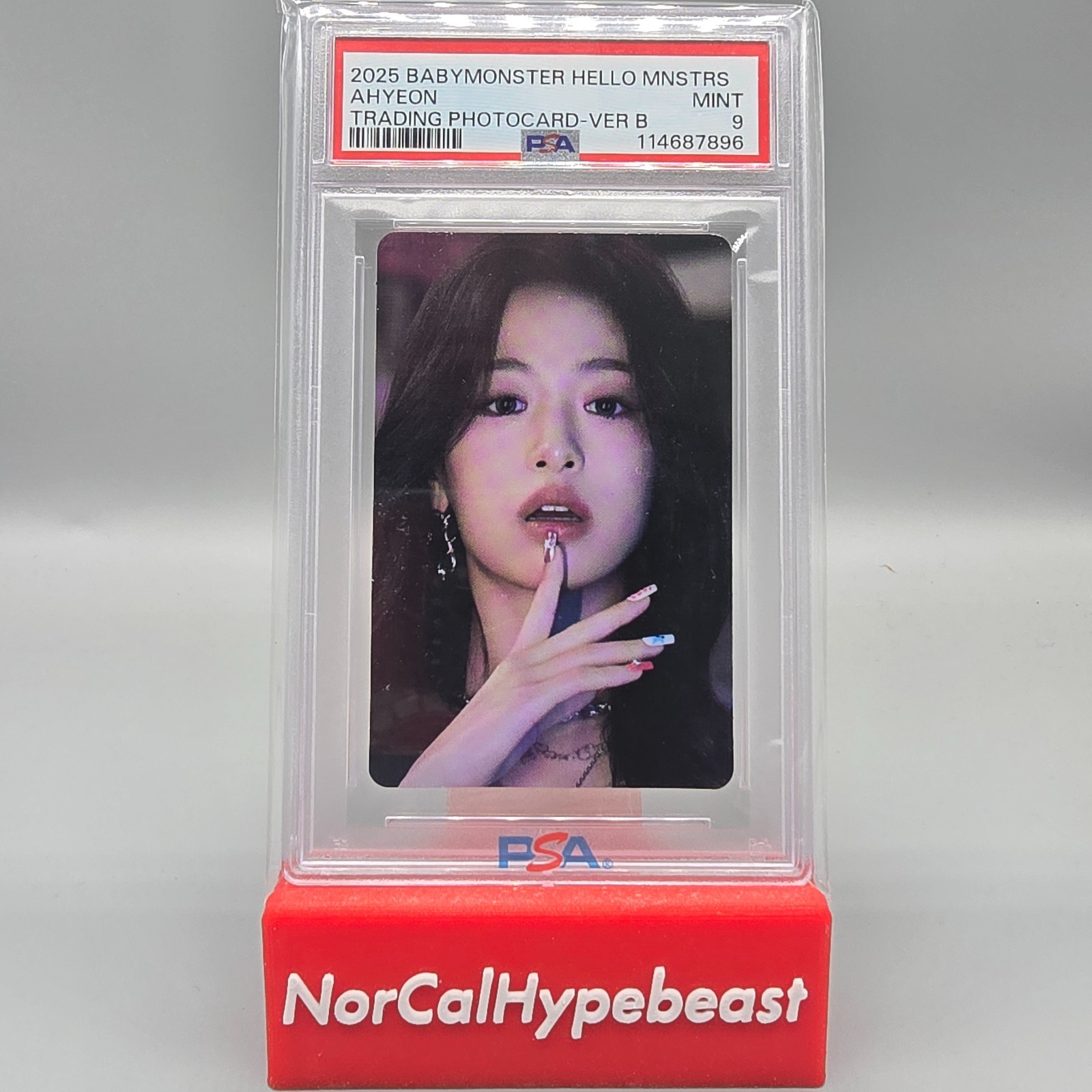 2025 BabyMonster Hello Monsters AHYEON 1st World Tour Photocard Ver B PSA 9 MINT