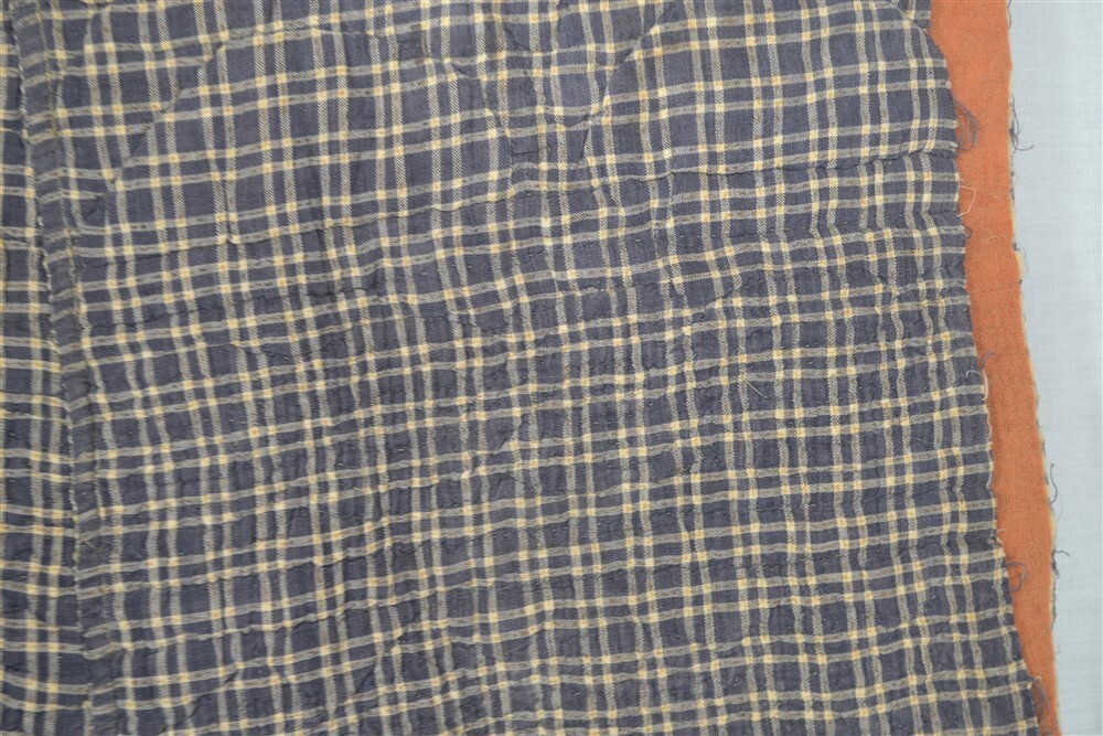 antique  petticoat quilted winter  blue plaid Civil War Era  original 18th 19th
