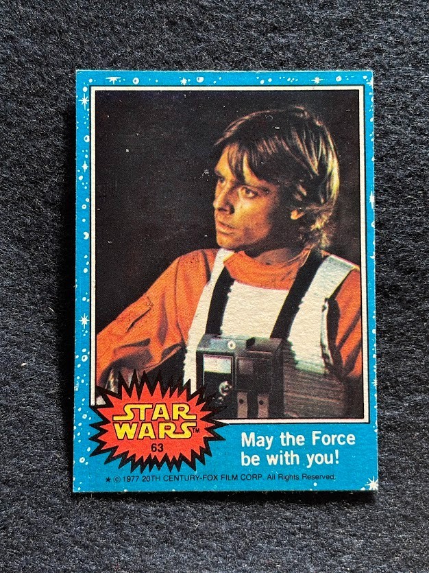 1977 Topps Star Wars #63 May the Force Luke Skywalker  EX-MT (SKU1977-63i)