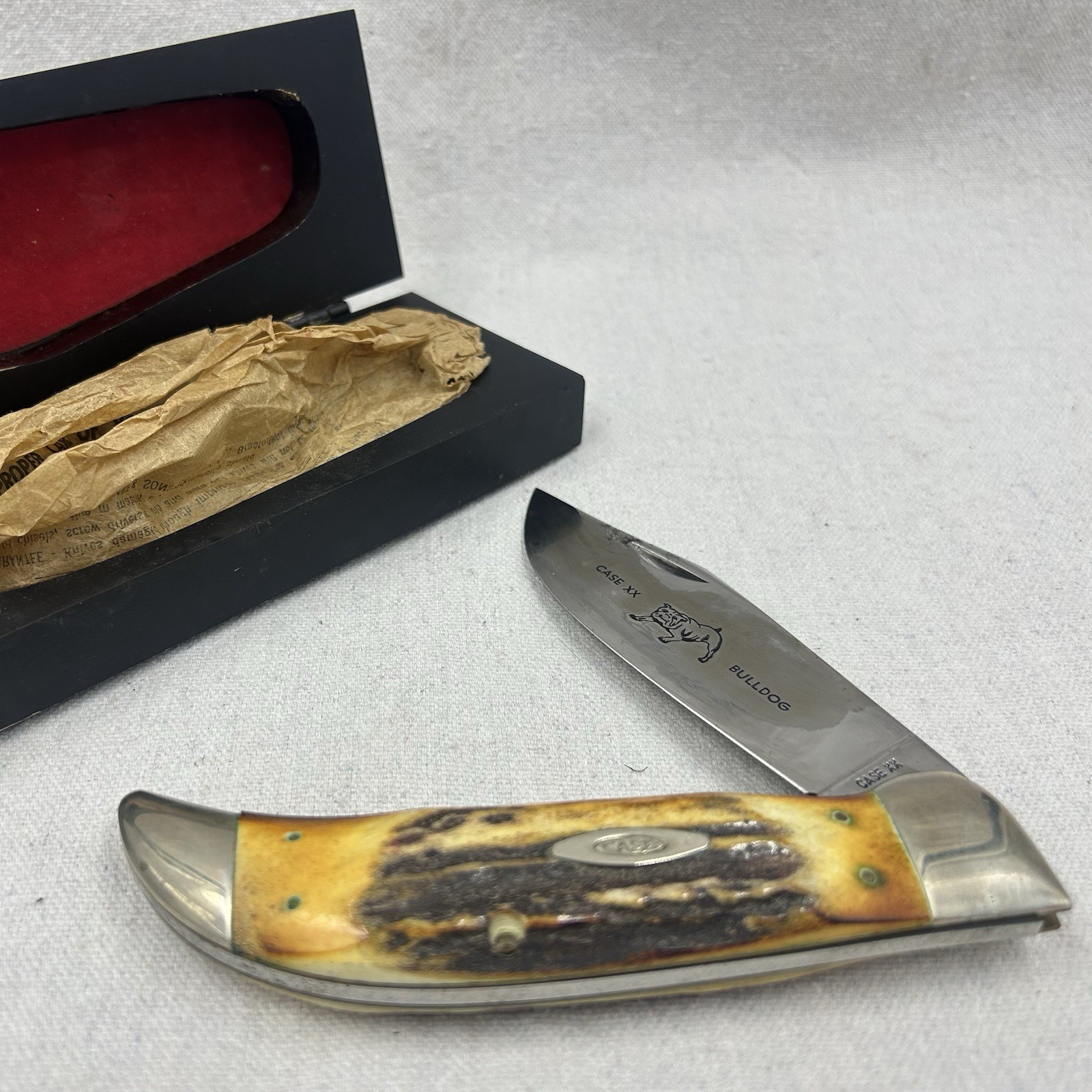 CASE XX 1965-1969 GENUINE STAG JUMBO BULLDOG CLASP KNIFE 5172 USA (33941)