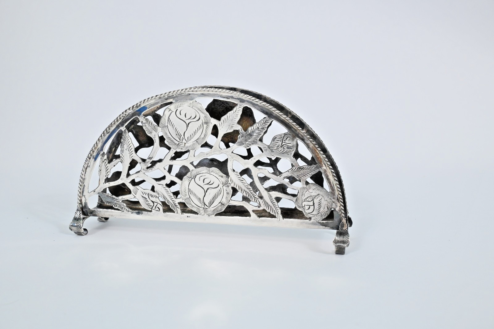 Vintage Sterling Silver 925 Letter Napkin Holder Stand 69.5 g 6.25 x 3 inches