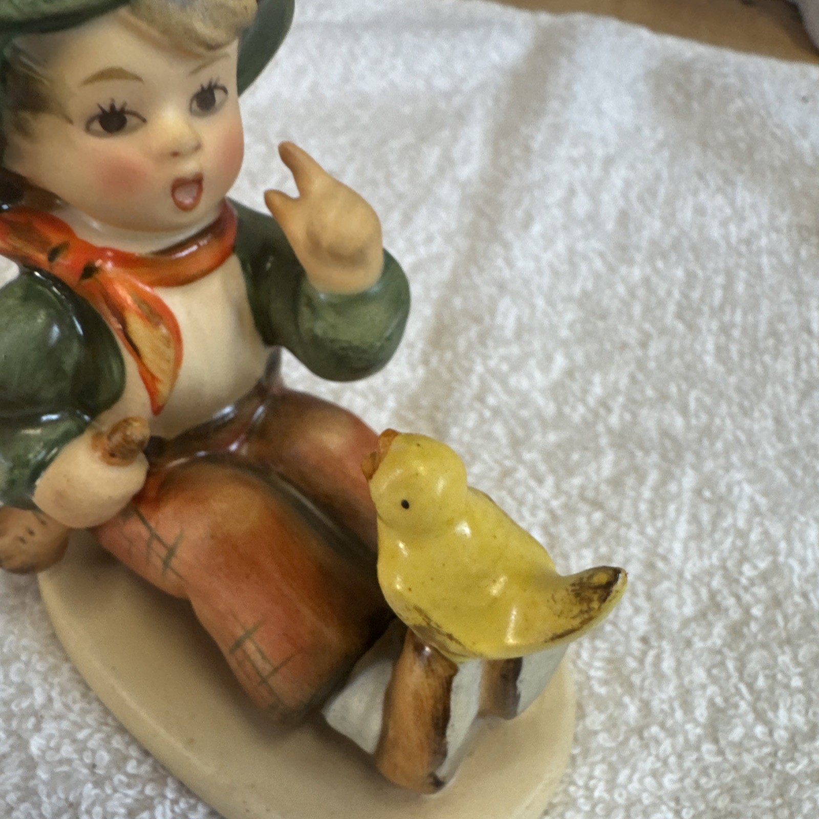 Vintage Goebel Hummel Figurine SINGING LESSON Boy with Bird 63 TMK 3 3.25