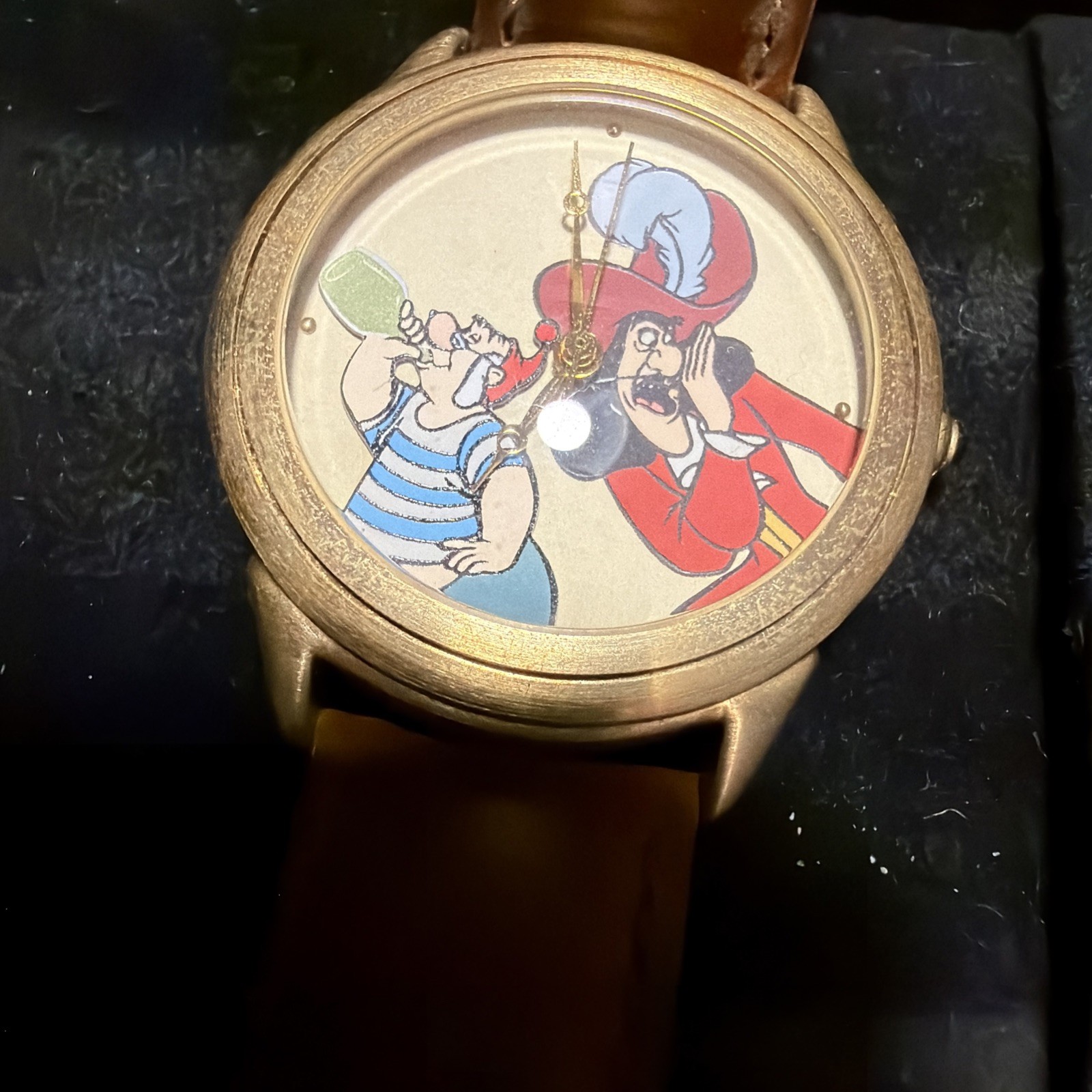 Vintage fantasma Captain Hook & Mr Smee  watch clock disney signature Box