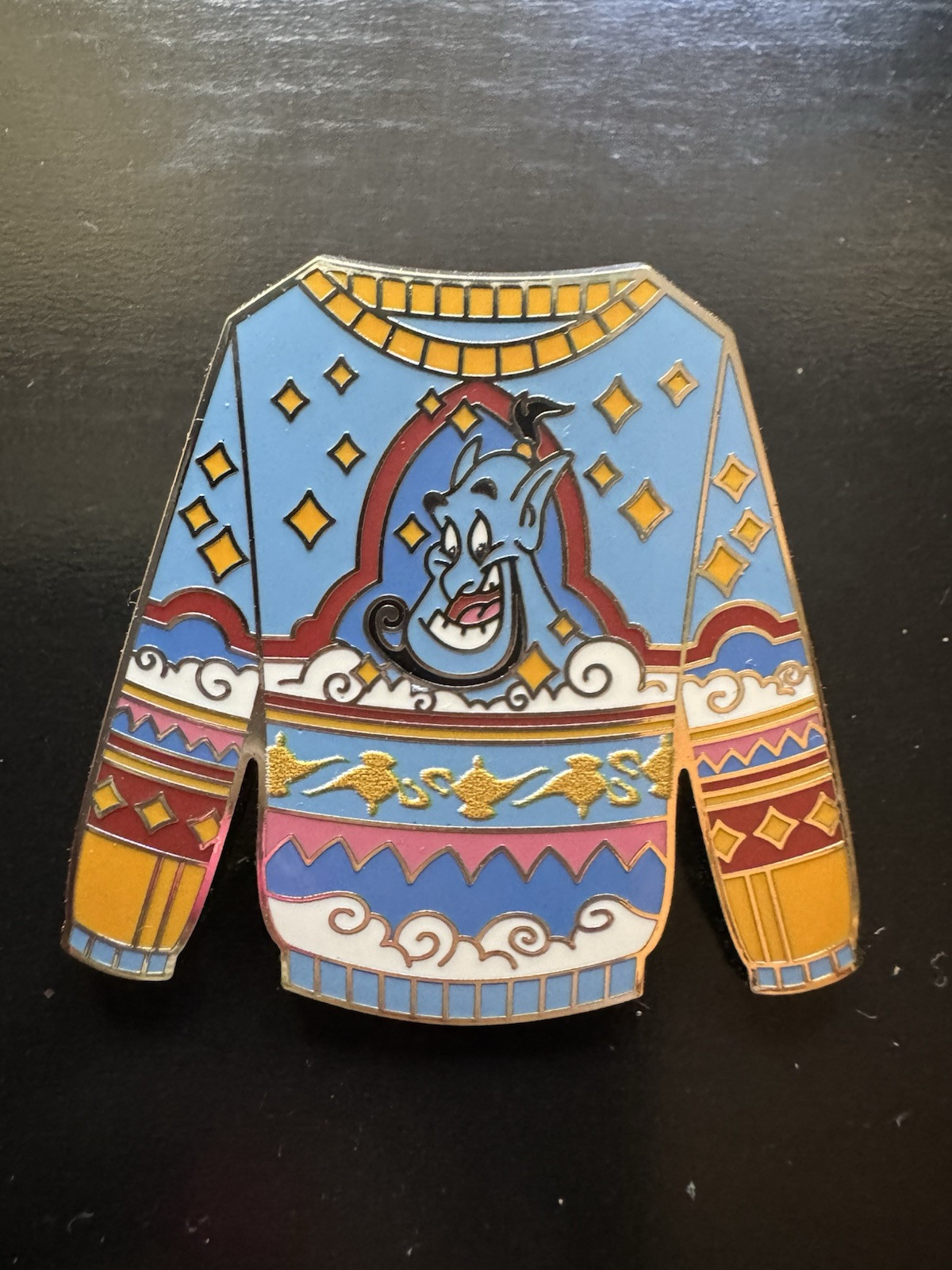 Disney Pin 2023 DLR Holiday Ugly Christmas Sweater Mystery Box Genie Aladdin LR