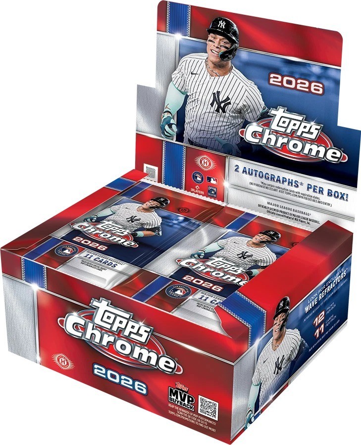 2026 TOPPS CHROME BASEBALL JUMBO BOX (2 CARS) MLB Brand New Factory Sealed QTY
