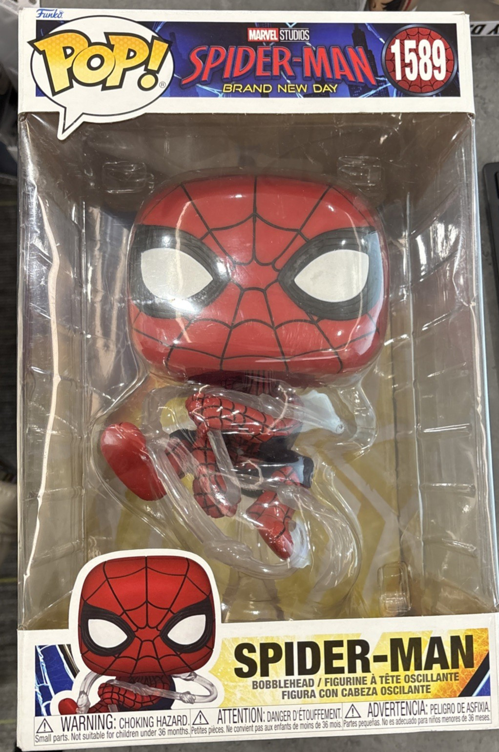 Jumbo Funko Pop Marvel Spider-Man Brand New Day #1589 Bobblehead Figure